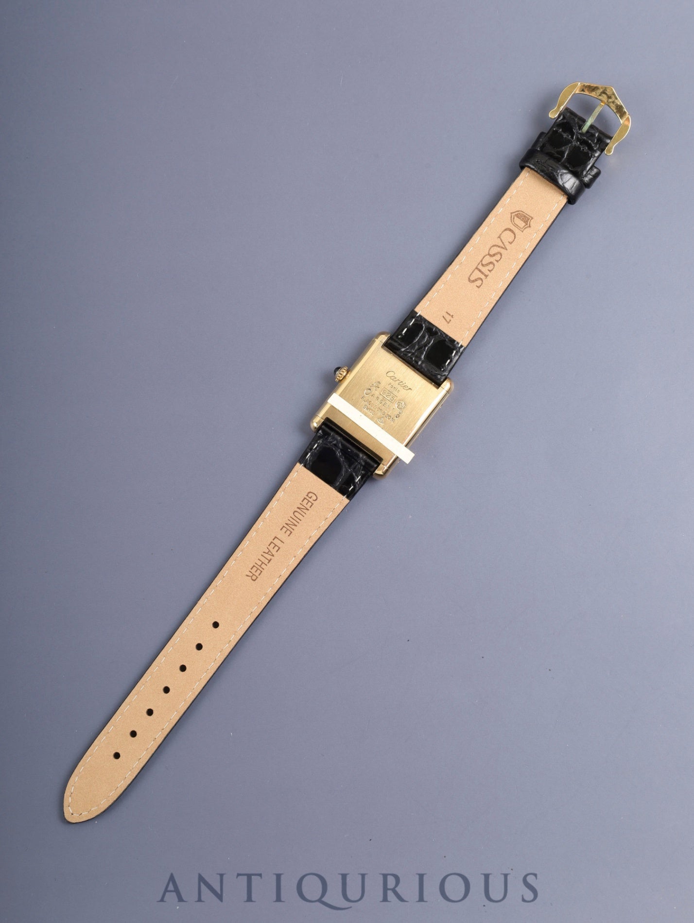 カルティエ マストタンク LM 6 手巻き Cal.78-1 SV925 革 純正ピンバックル(GP)アイボリー文字盤(SWISS表記) 箱 純正レザーベルト付き オーバーホール済み