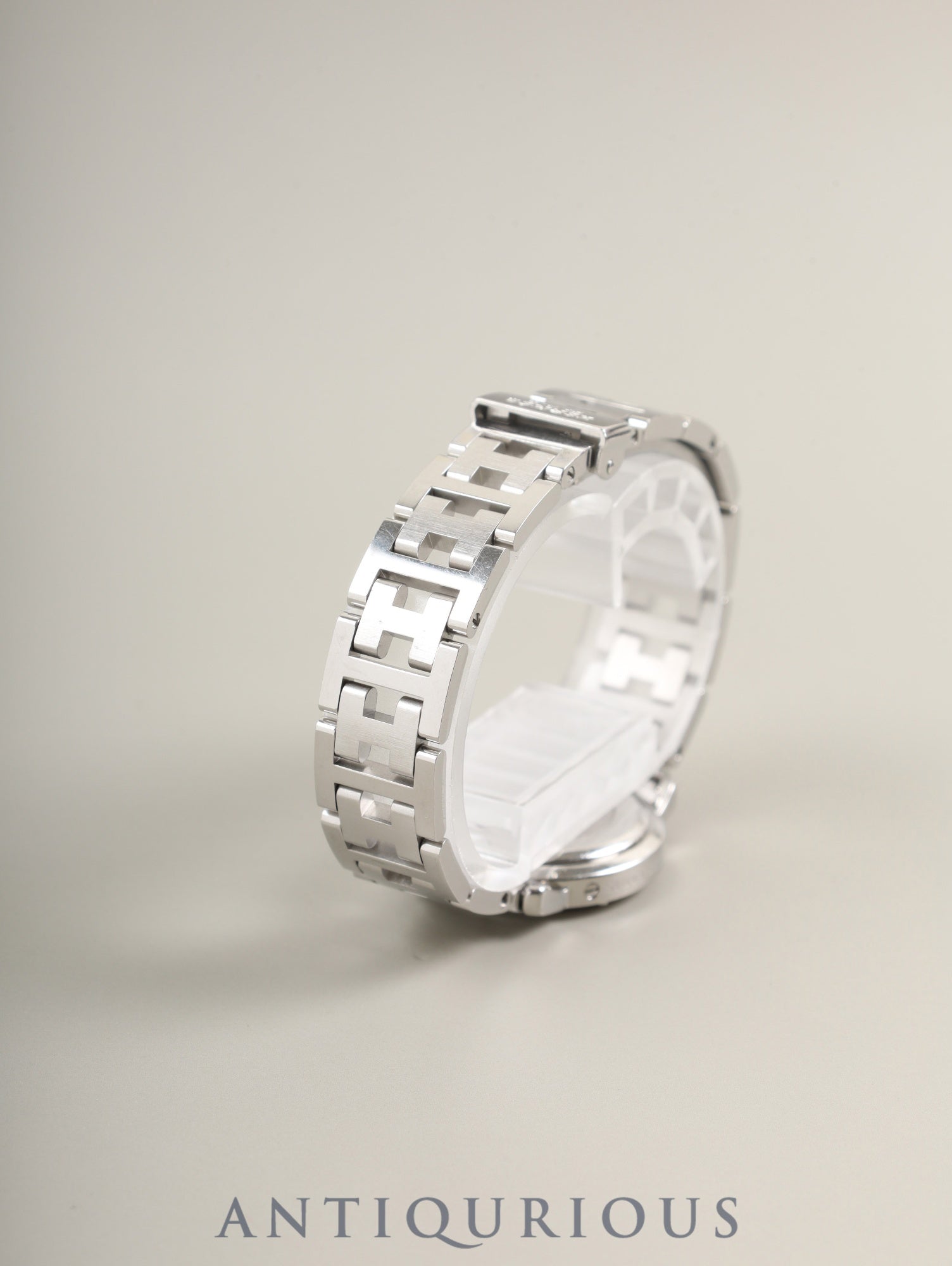 エルメス クリッパー CL4.210 クォーツ SS SS グレー文字盤 保証書(1999年)オーバーホール済み