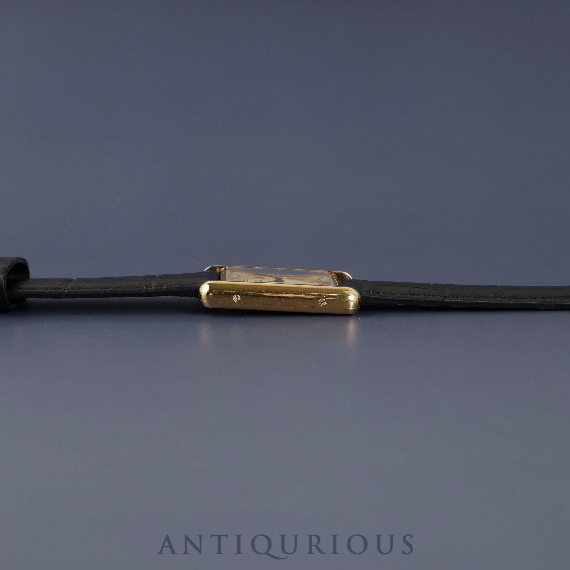 Cartier Must Tank LM 590005 Quartz Caliber 90 SV925 Leather Strap with Genuine GP Buckle Ivory Roman Dial Box and Booklet Overhauled