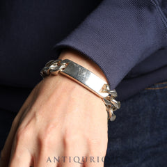 Tiffany Bracelet ID Kihei Chain Heavy Weight SV925 129.4g Box Storage Bag