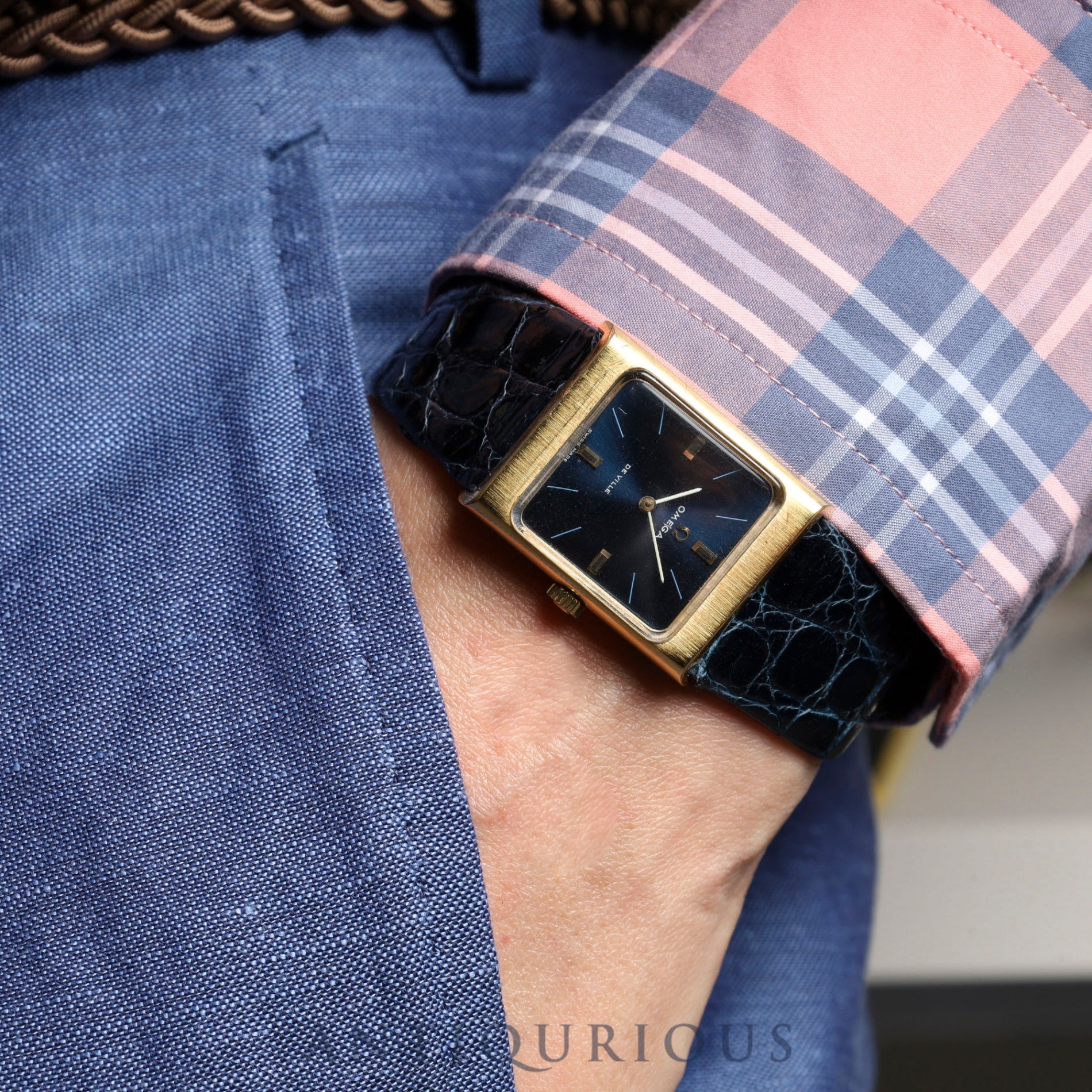 Omega De Ville 511324 Manual winding GP Leather Genuine buckle (GP) Blue dial (minor scratches on glass) Overhauled