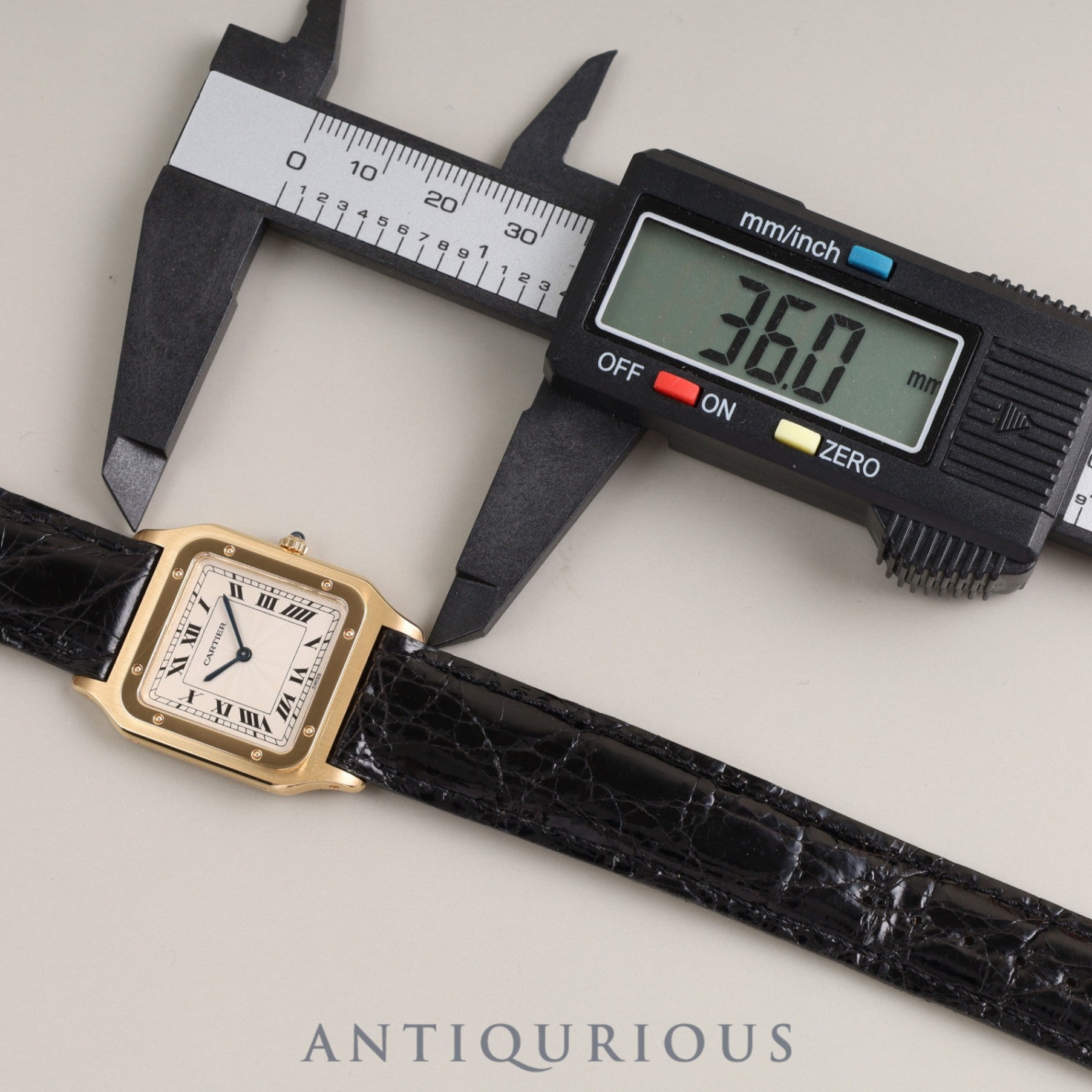 Cartier Santos Dumont Extra Slim W1505453 Manual winding Cal.21MC 750YG Leather Genuine buckle (750) Guilloché Ivory dial Box