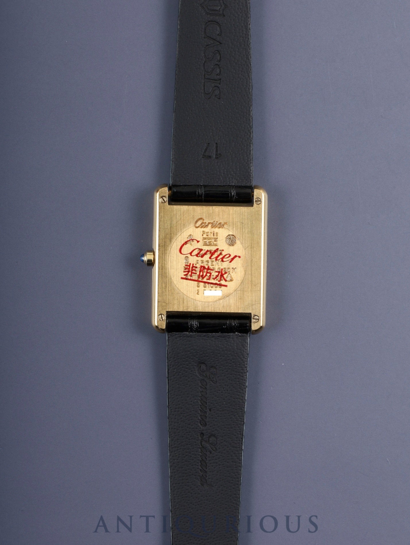 Cartier Must Tank LM 6 81006 Quartz Caliber 81 SV925 Leather Strap with Genuine GP Buckle, Gray Roman Dial, Overhauled