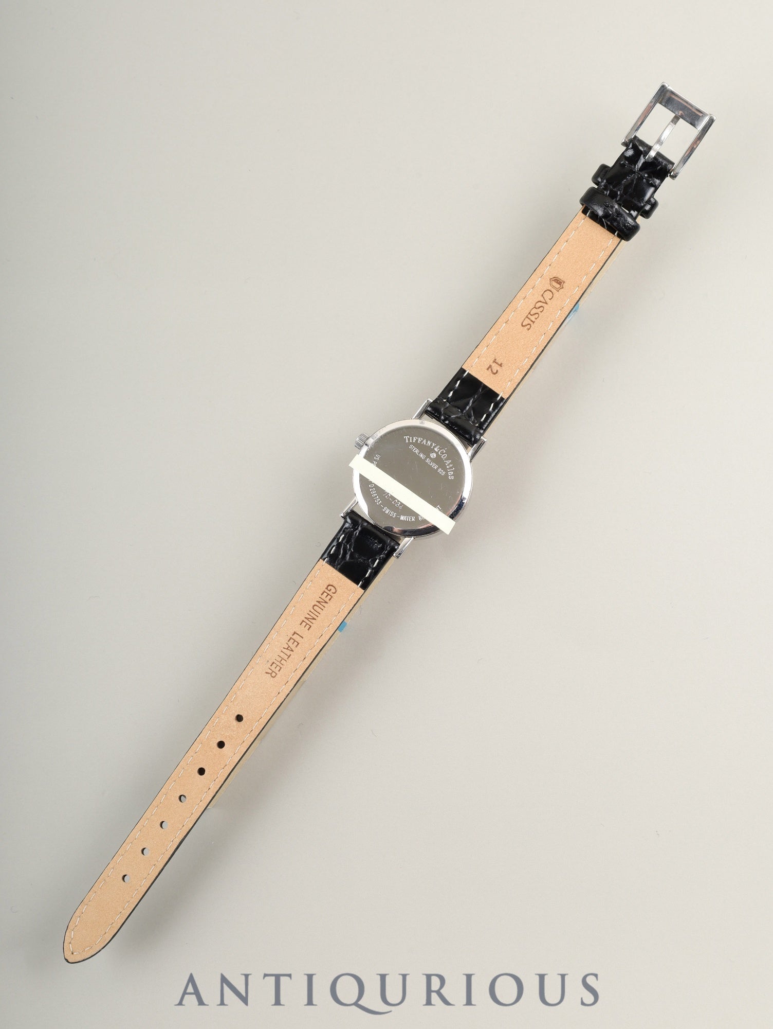 Tiffany Atlas SV Case L0640 Quartz Caliber 976.001 SV925 Leather Strap with Genuine Stainless Steel Buckle, Silver Dial, Overhauled