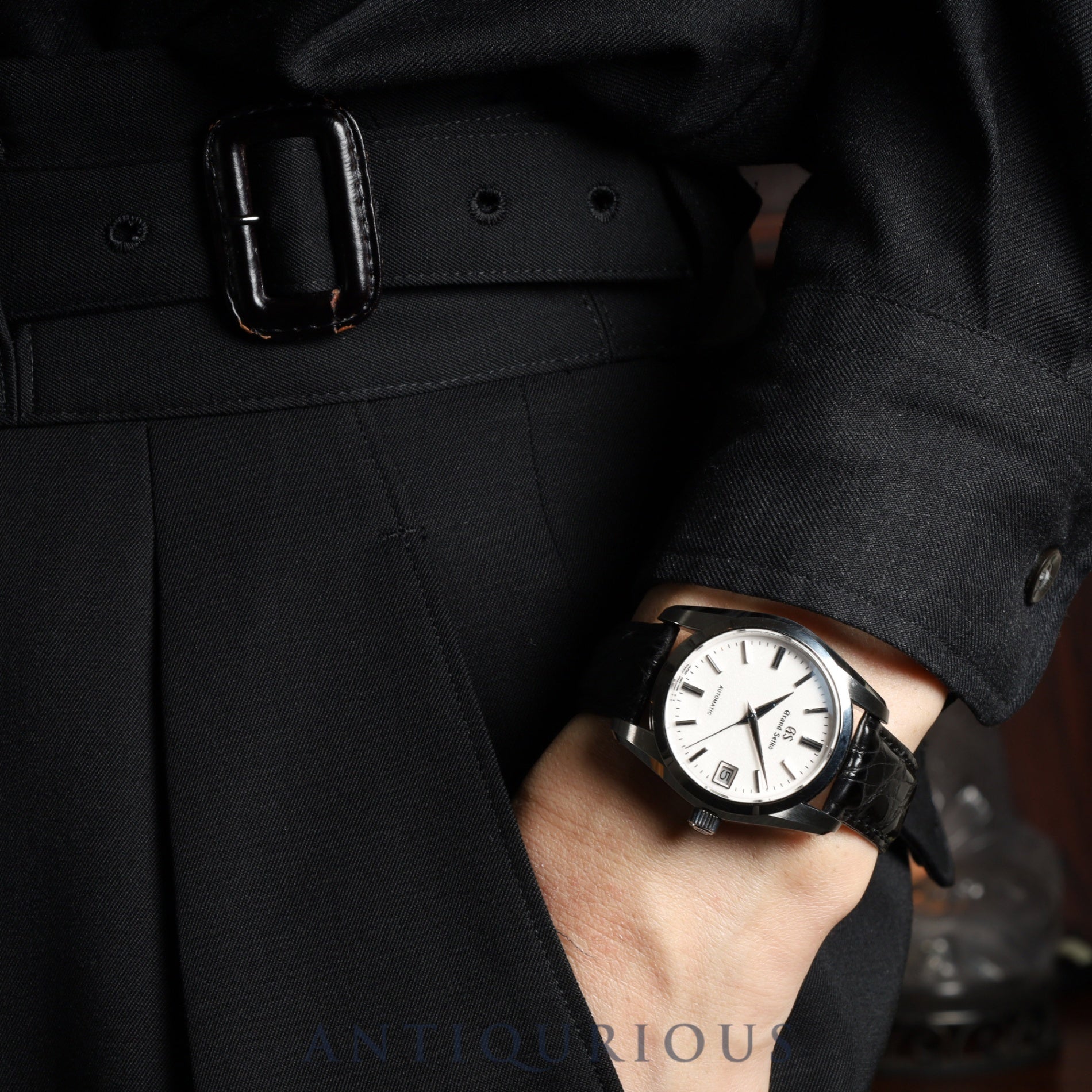 セイコー グランドセイコー SBGR287/9S65-00B0 自動巻き Cal.9S65 SS 革 純正バックル(SS) ホワイト文字盤 カード ケース 冊子 箱 保証書(2020年)オーバーホール済み