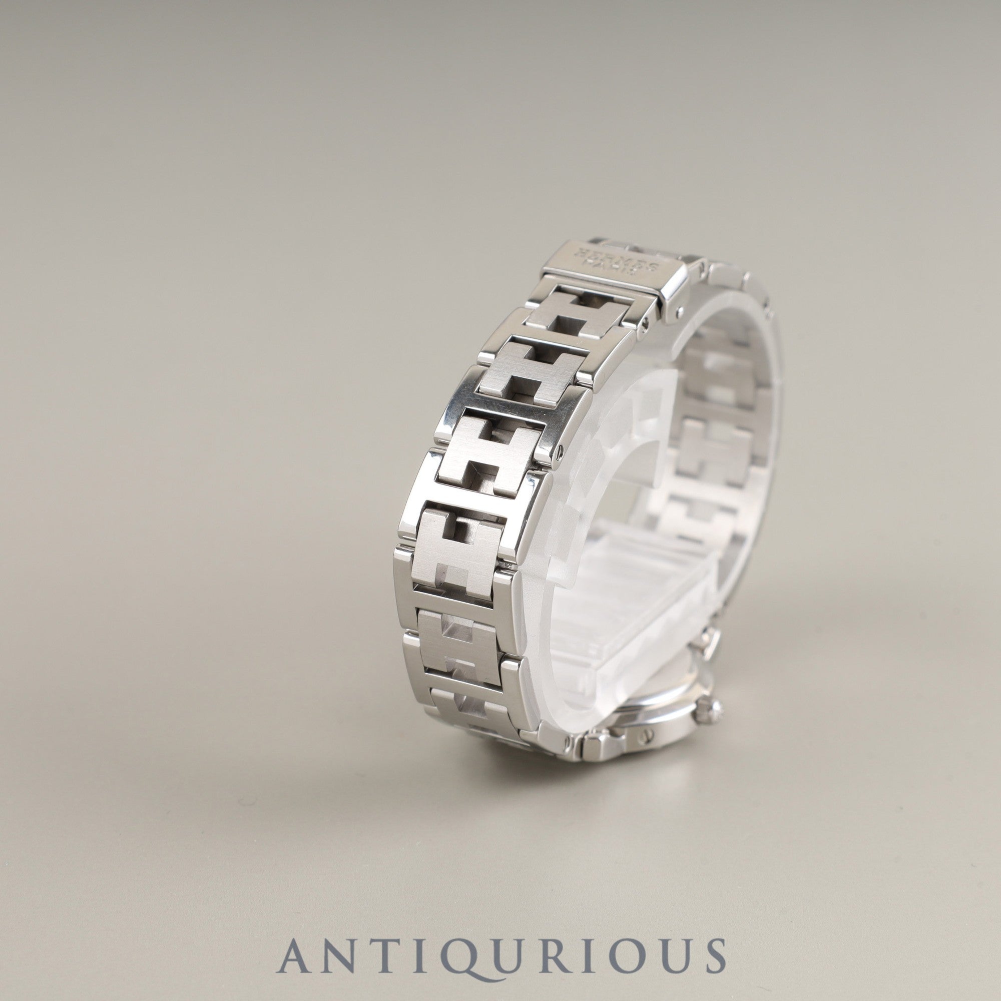 エルメス クリッパー CL4.210 クォーツ SS SS ブルーアラビア文字盤 箱 保証書(2002年)オーバーホール済み