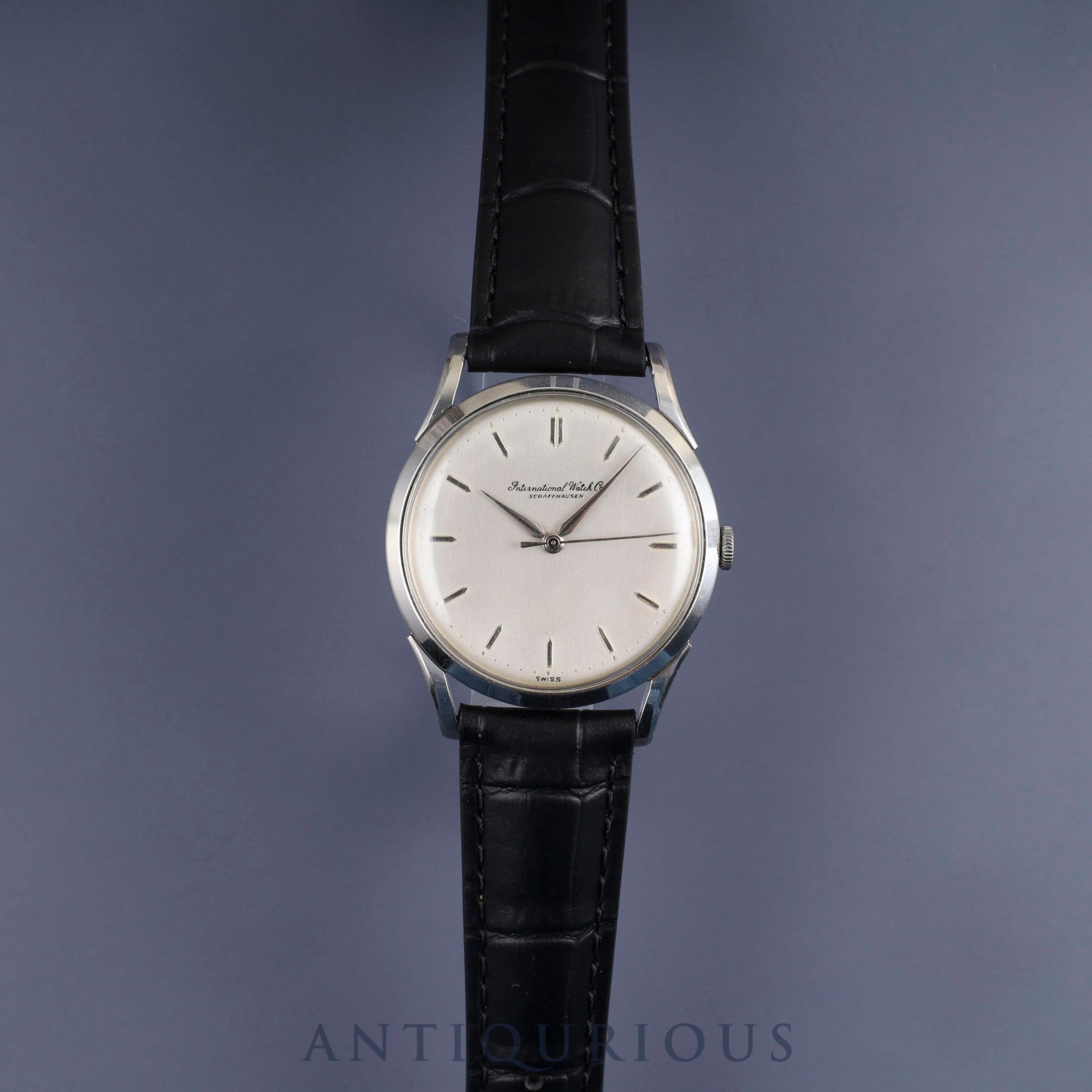 IWC オールドインター シャウハウゼン 手巻き Cal.89 SS 革 社外尾錠(SS)シルバー文字盤 オーバーホール済み アイダブリュシー