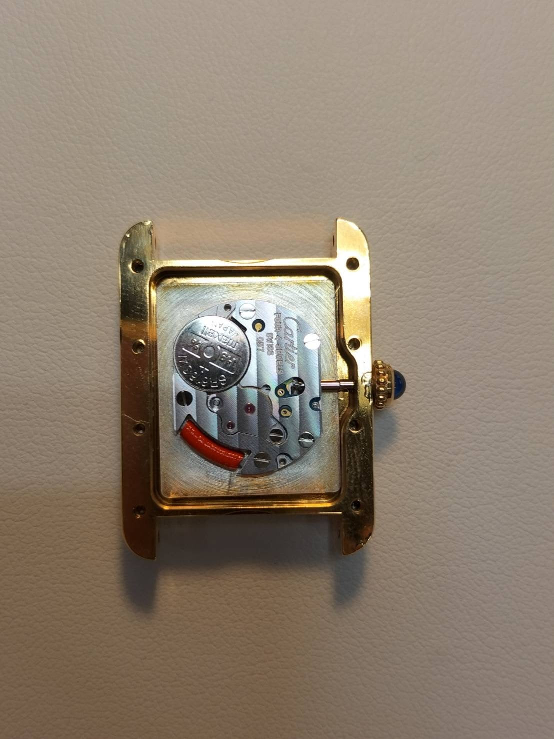 Cartier Must Tank MM 2415 Quartz Cal.057 SV925 Leather Genuine D Buckle (GP) Ivory Roman Dial Overhauled and Finished to Like New