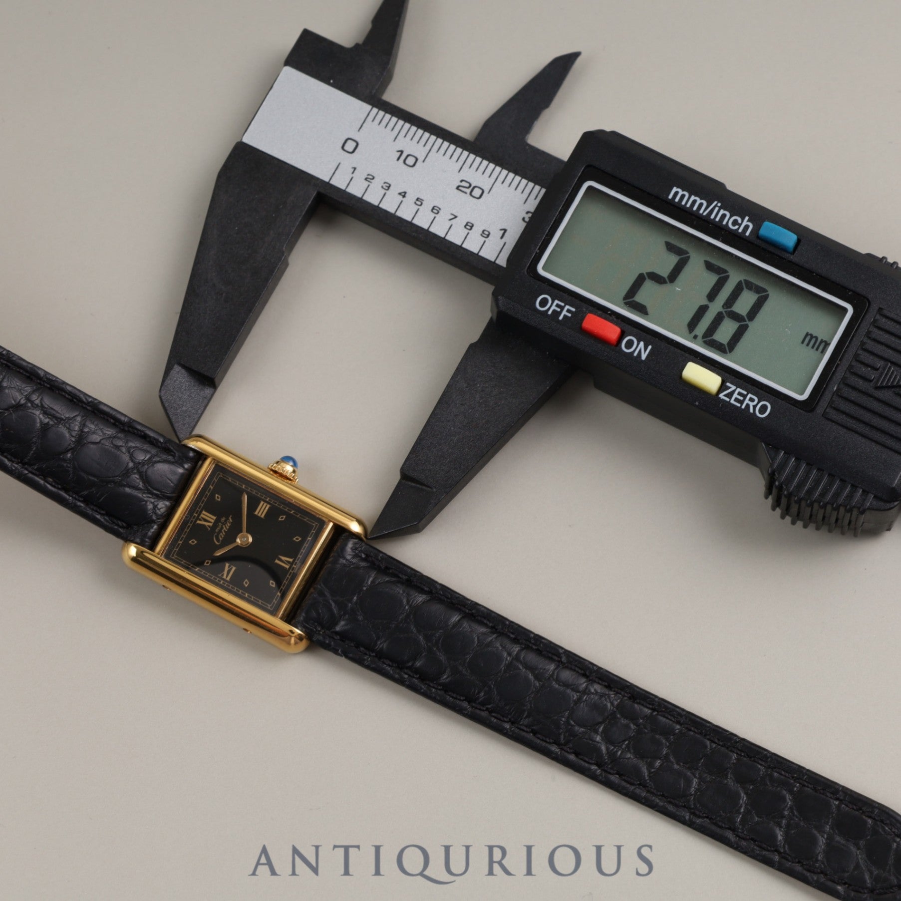 Cartier Must Tank SM QZ 5057001 Cal.057 SV925 Leather Genuine Buckle Rack Jump Roman Dial Overhauled