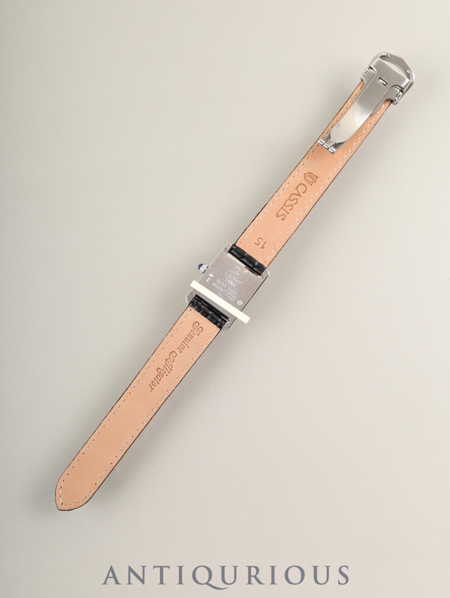 Cartier Must Tank SM 1614 Quartz Cal.057 SV925 Leather Genuine D-Buckle (SS) White Roman Dial (SWISS marking) Box, Manuals, Warranty Card (1996) Overhauled