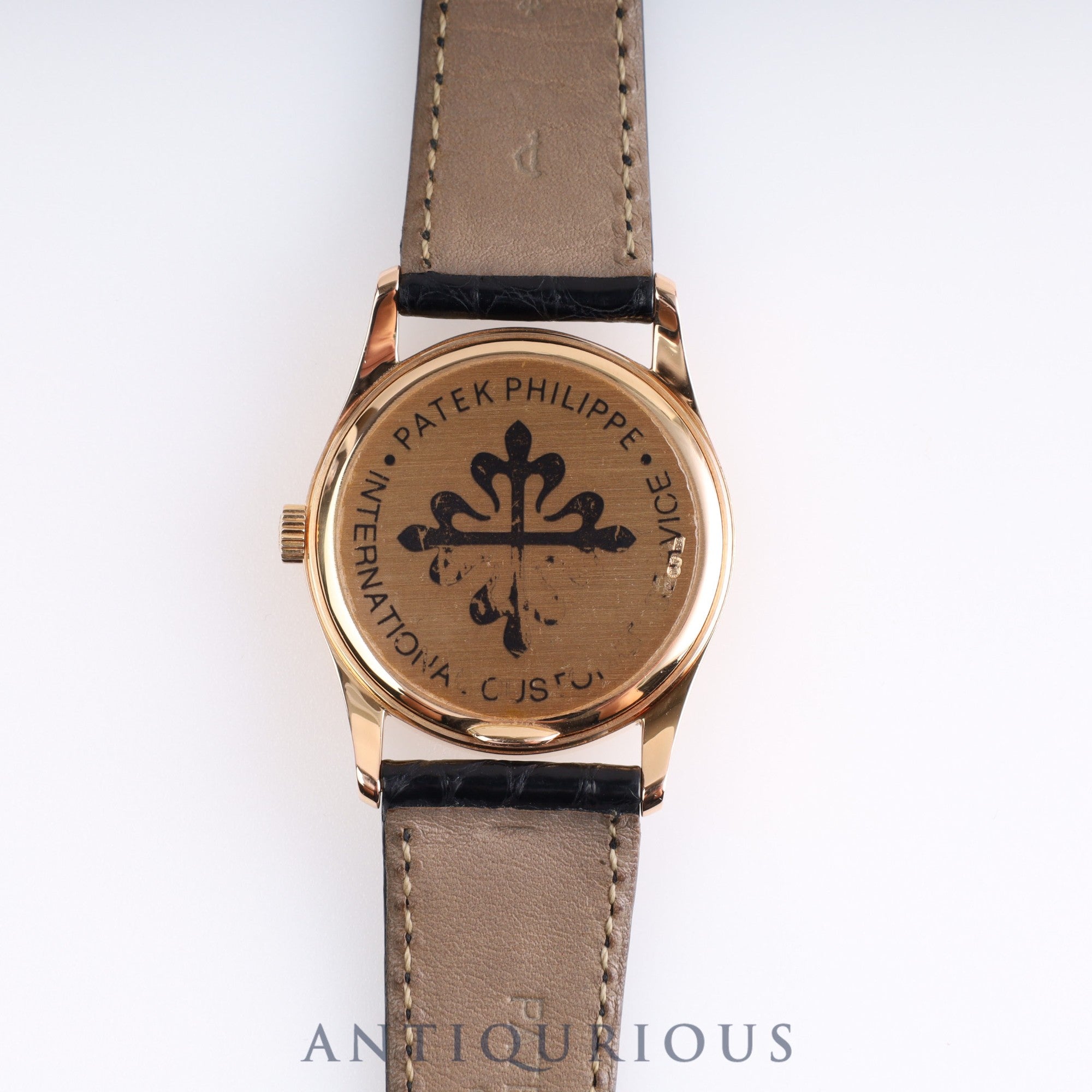 パテック・フィリップ カラトラバ 3796 手巻き Cal.215 PG 純正革ベルト 純正バックル(750)アイボリー文字盤