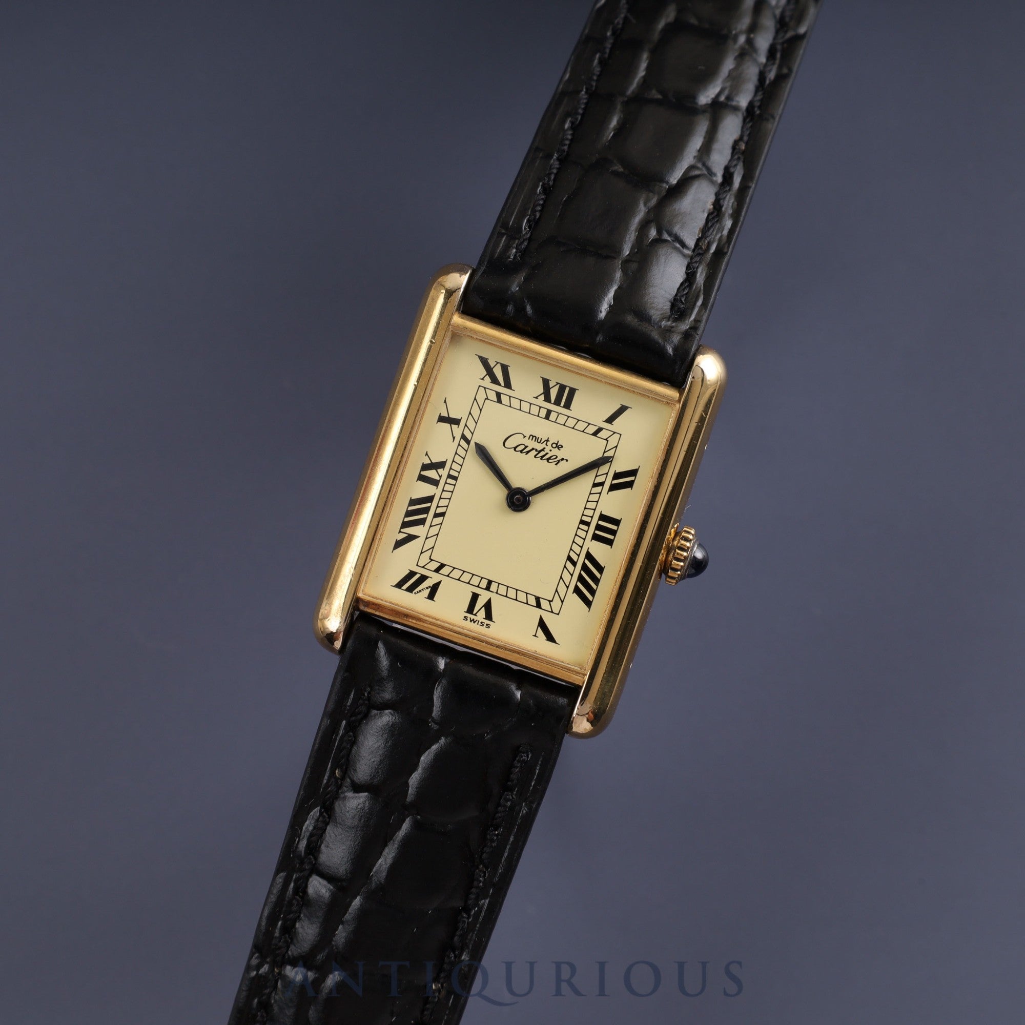 Cartier Must Tank LM Manual winding SV925 Genuine buckle Ivory Roman dial Overhauled