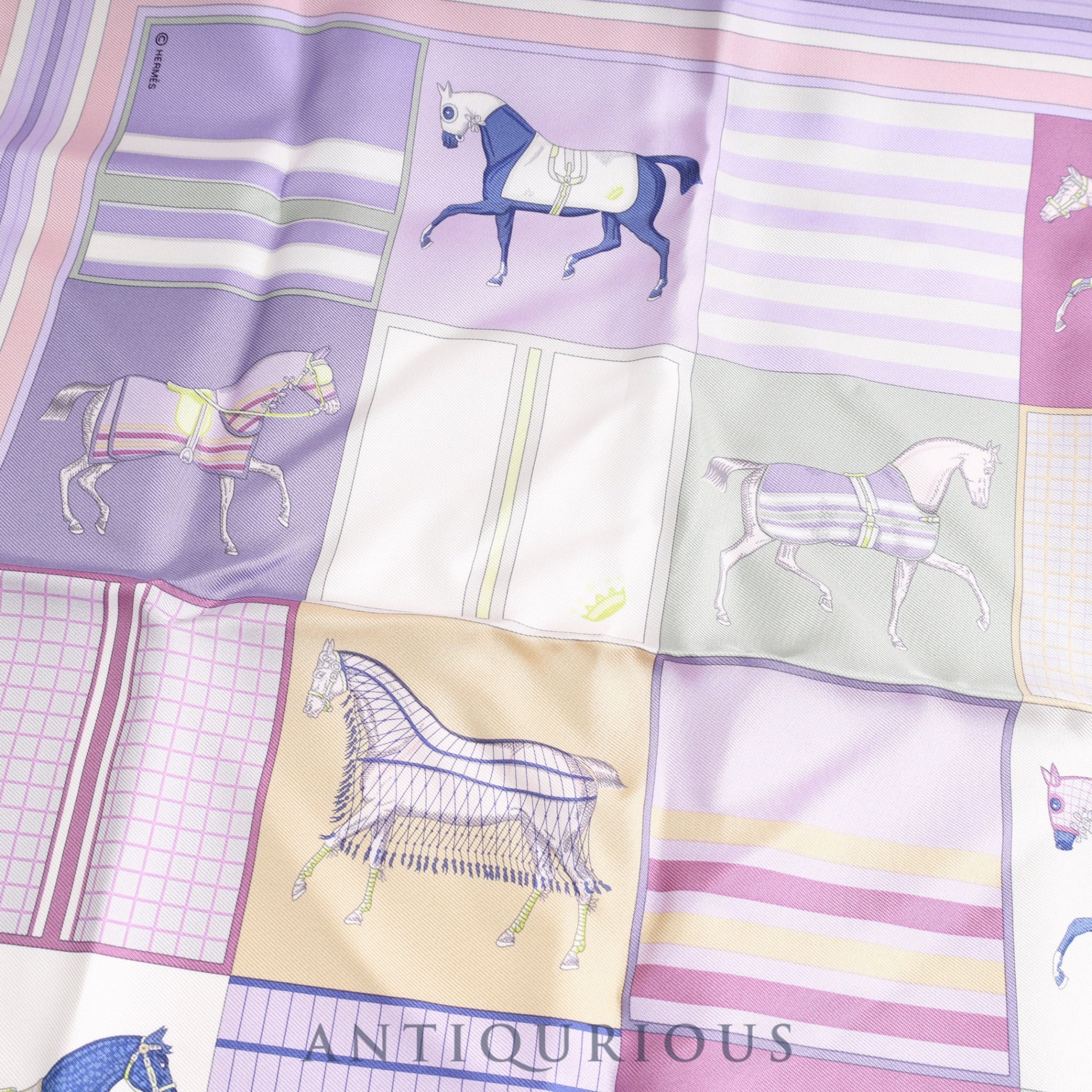 Hermes scarf Carre 45 COUVERTURES NOUVELLES SILK 100% box