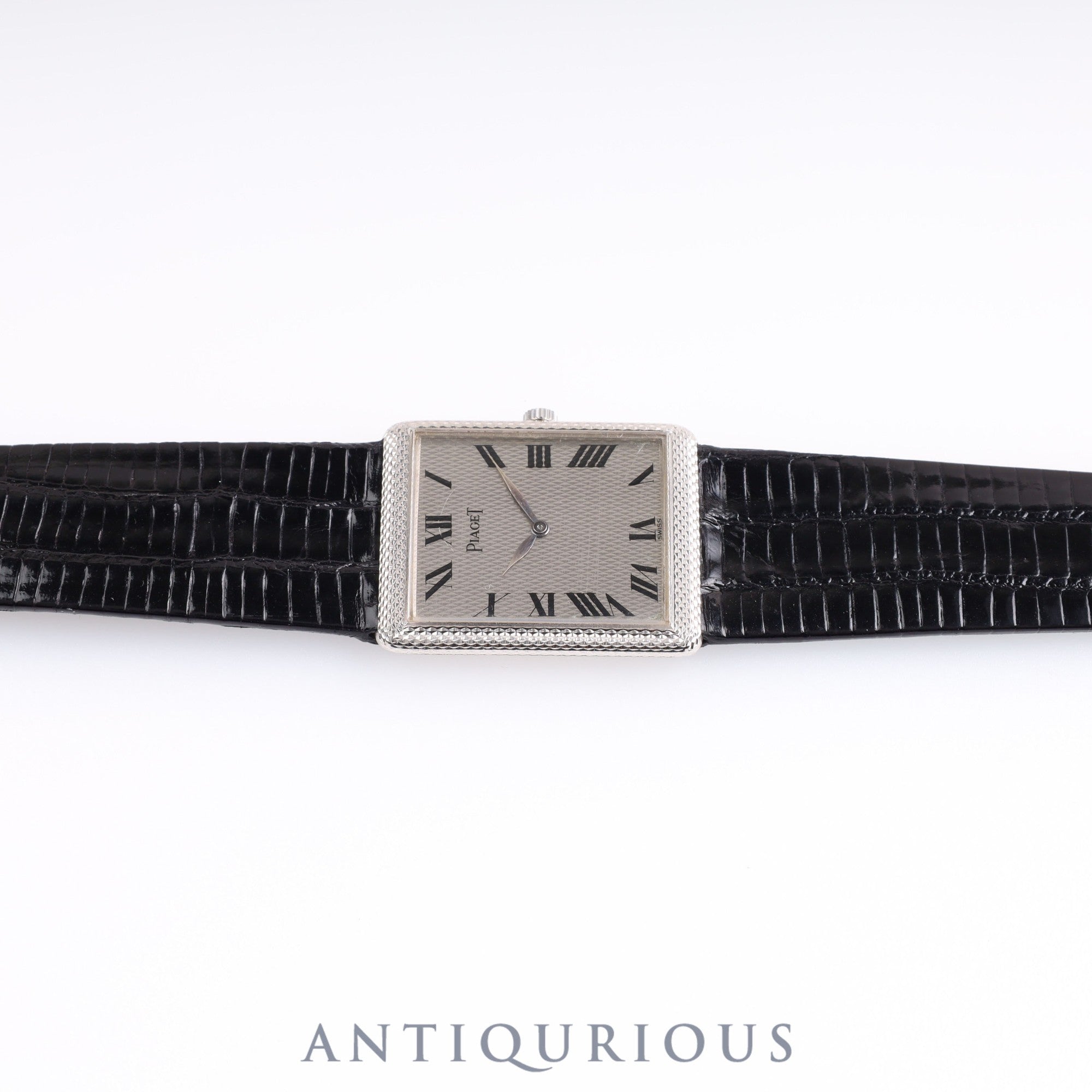 ピアジェ レクタンギュラーケース 9152 手巻き Cal.9P2 WG 革 グレー文字盤