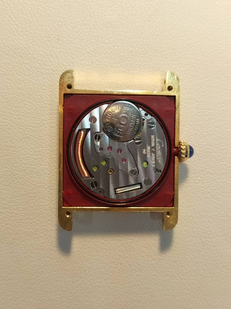 カルティエ マストタンク LM W1002753 / 590005 クォーツ Cal.90 SV925 革 純正尾錠(GP)アイボリーローマン文字盤(SWISS表記) オーバーホール済み