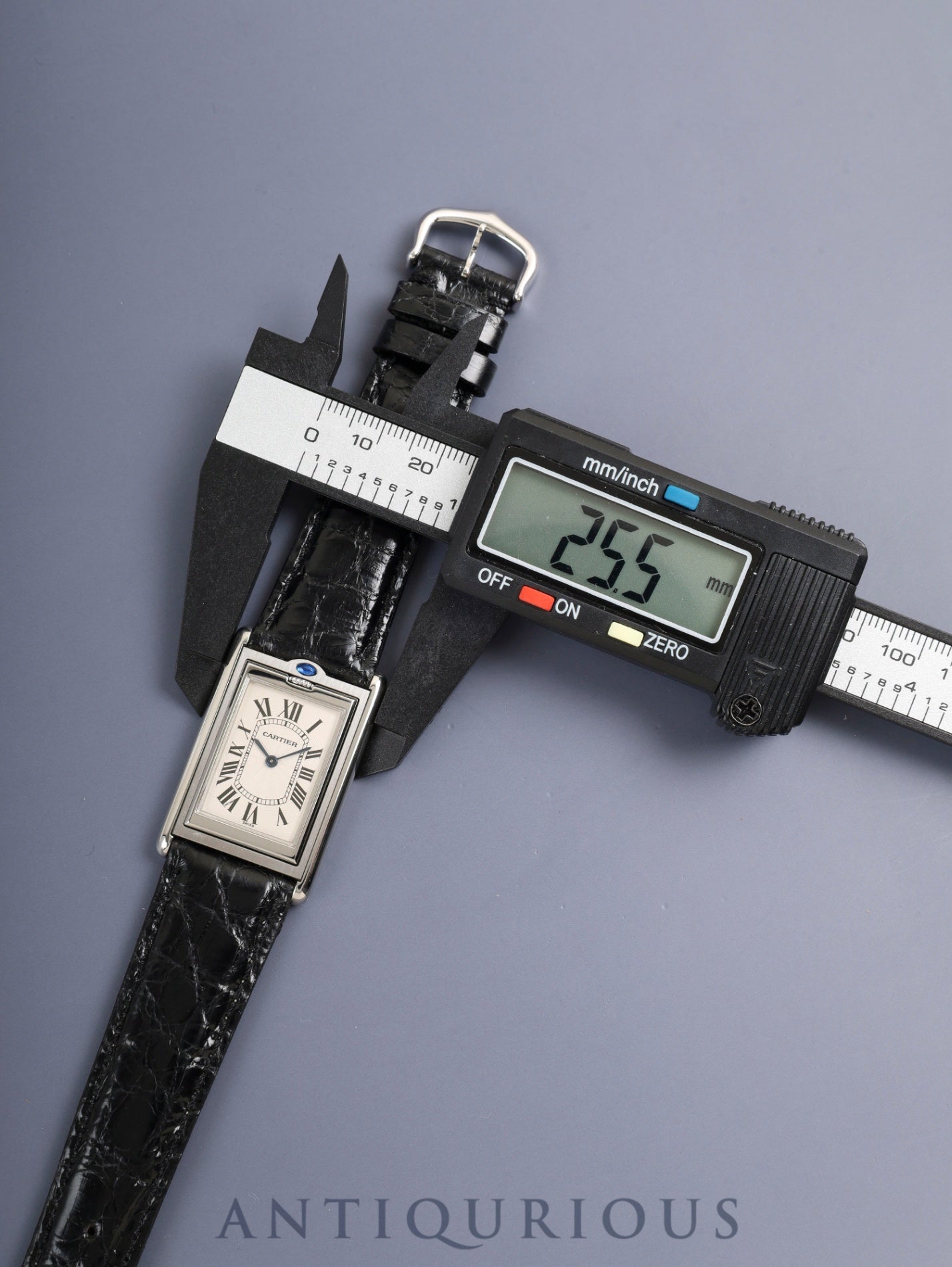 カルティエ タンク バスキュラント LM W1011358 / 2390 手巻き Cal.061 SS 革 純正ピンバックル(SS) ホワイトローマン文字盤 箱 保証書 オーバーホール済み