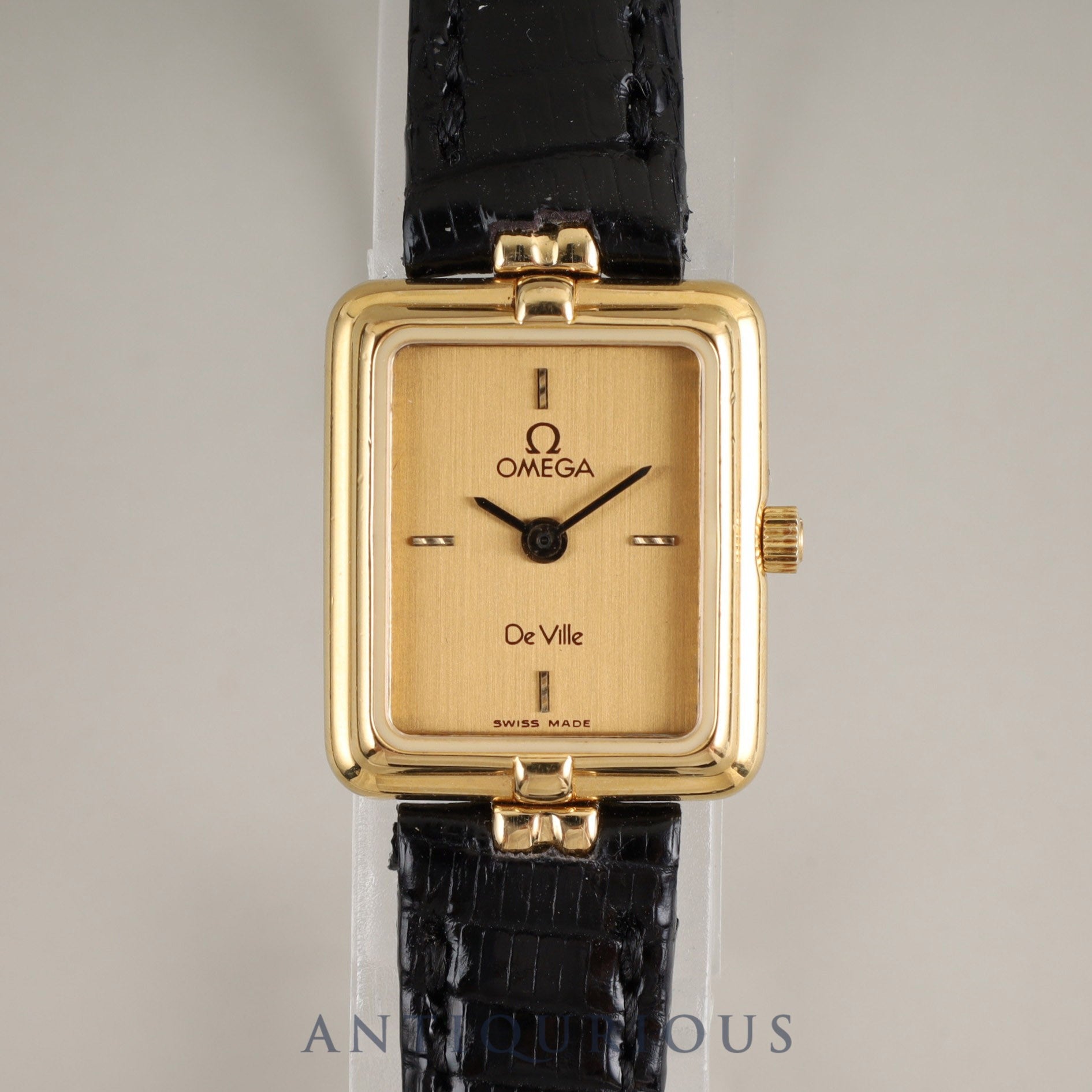 オメガ デ・ヴィル 595.0070 クォーツ Cal.- GP 革 純正尾錠(GP) シャンパン文字盤 純正ベルト オーバーホール済み
