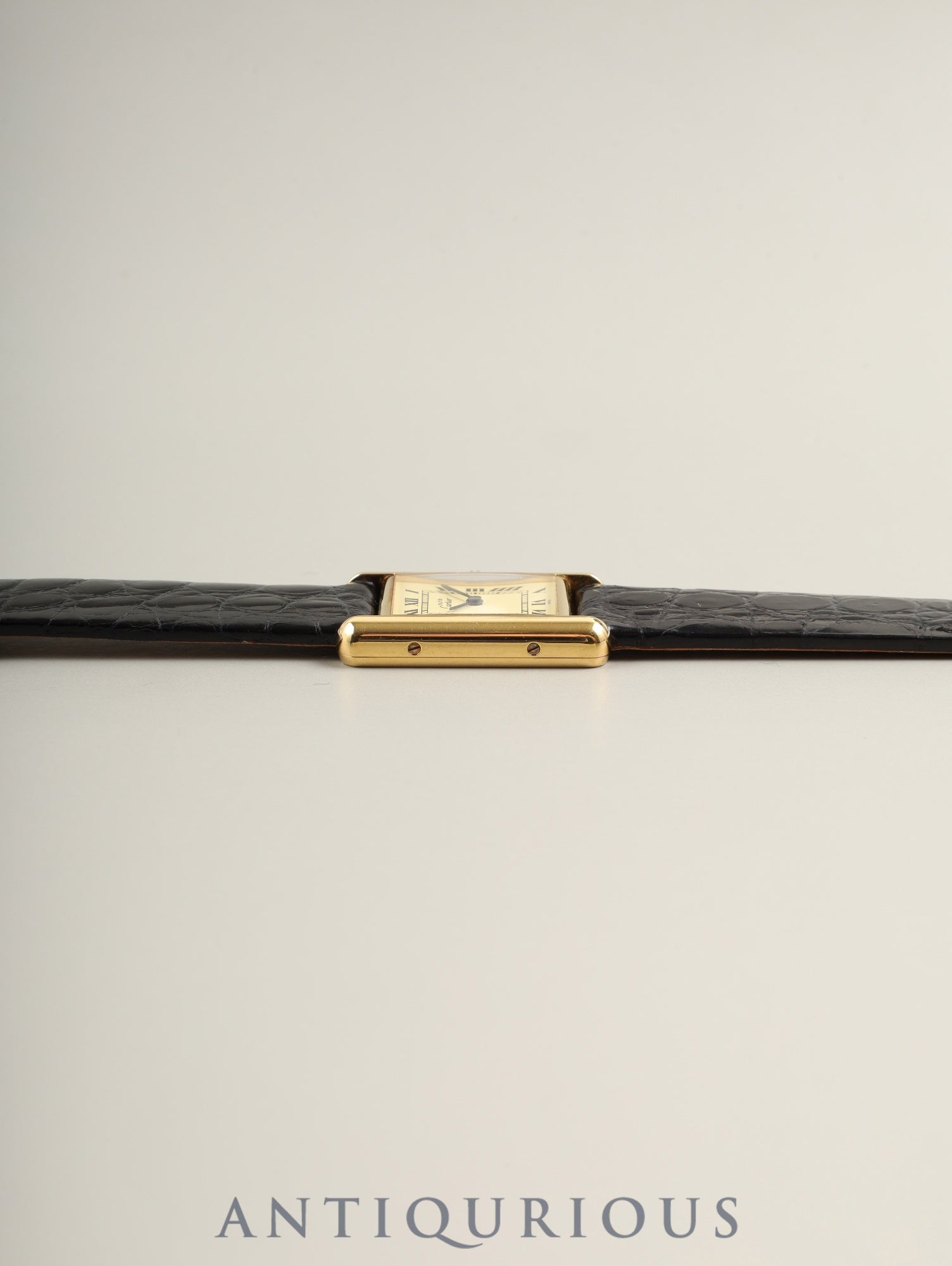 カルティエ マストタンク SM 5057001 クォーツ Cal.057 SV925 革 純正尾錠(GP)アイボリー文字盤(SWISS表記)箱 冊子 保証書(1995年/H7)オーバーホール済み