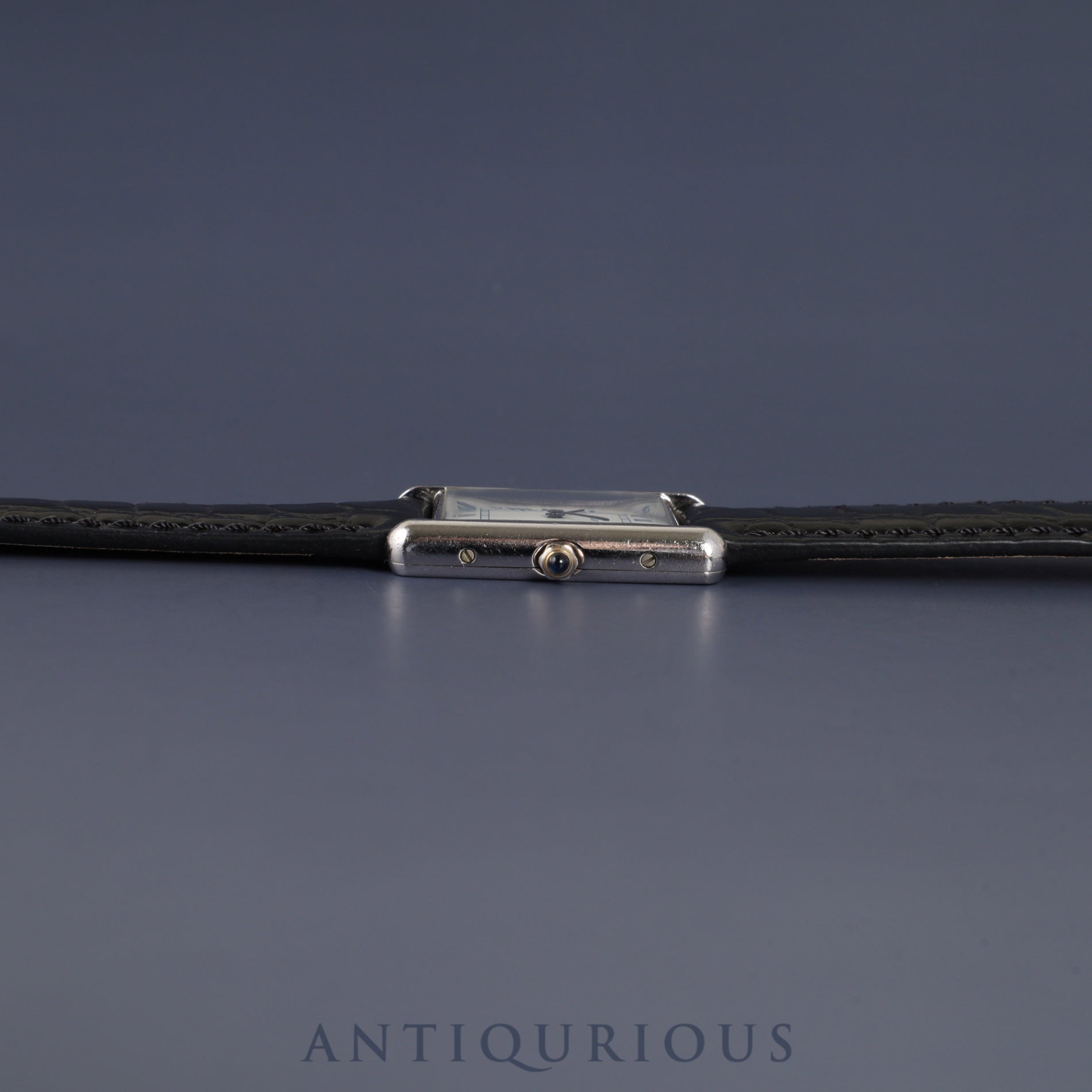 カルティエ マストタンク LM 681006 クォーツ Cal.81 SV925 革 純正尾錠(SS) ホワイトローマン文字盤 オーバーホール済み