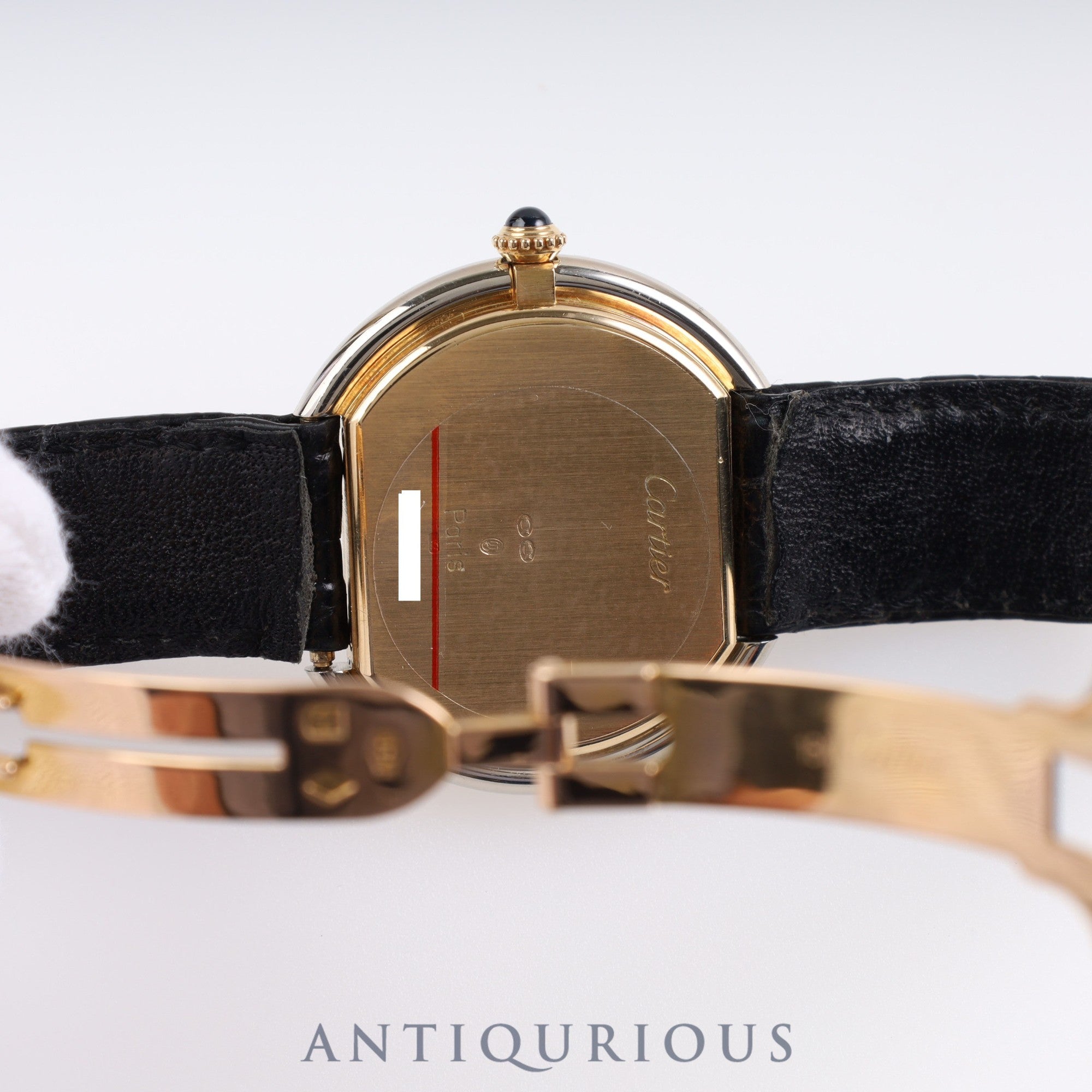 Cartier Ellipse LM 78091 Manual winding Cal.78-1 ETA 2512-1 YG/WG Leather Genuine buckle (750) White dial