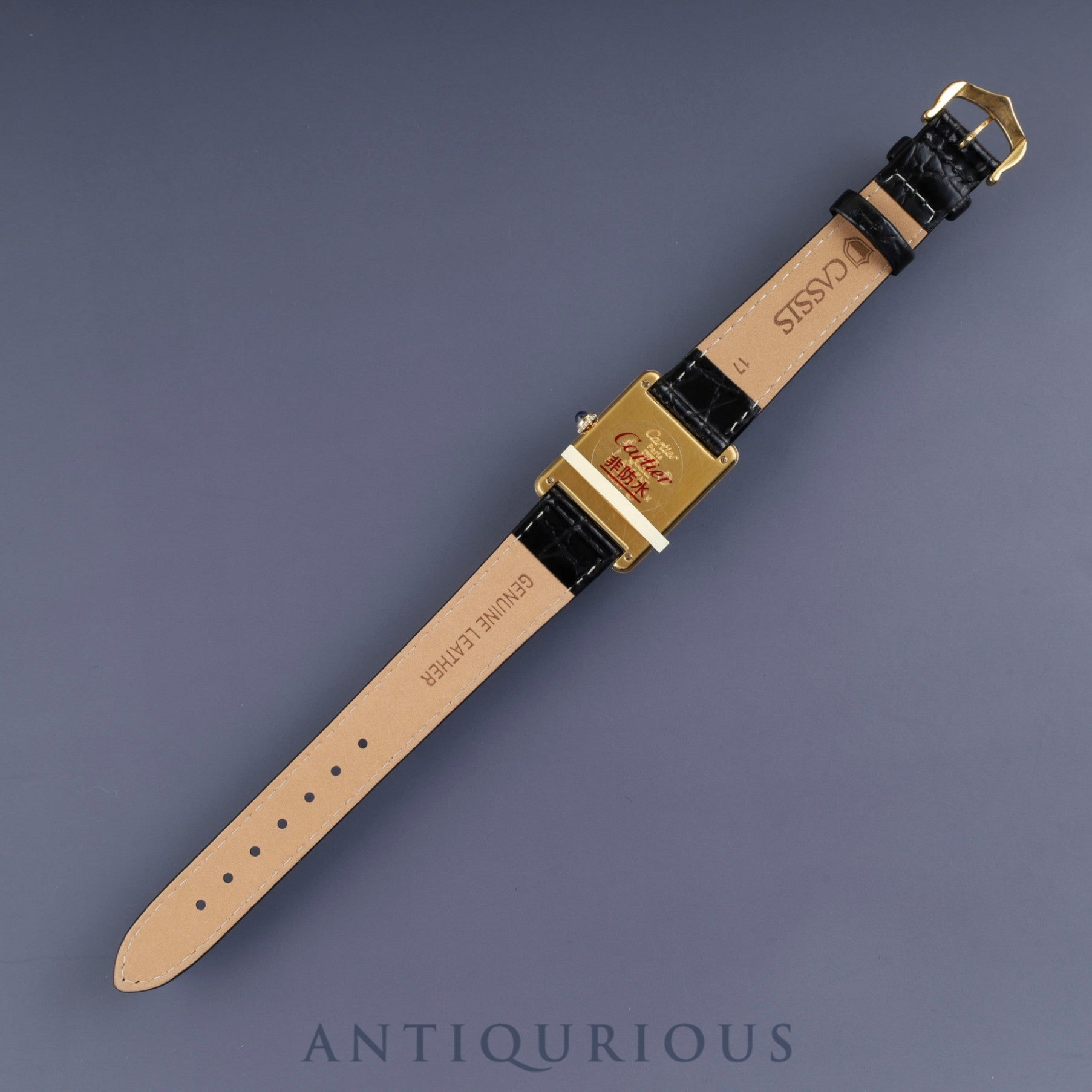 カルティエ マストタンク LM 6 81006 クォーツ Cal.- SV925 革 純正尾錠(GP) グレー飛びローマン文字盤(SWISS MADE表記)1982年頃~1995年頃 カルティエブティックにてコンプリートサービス済み 新品仕上げ済み