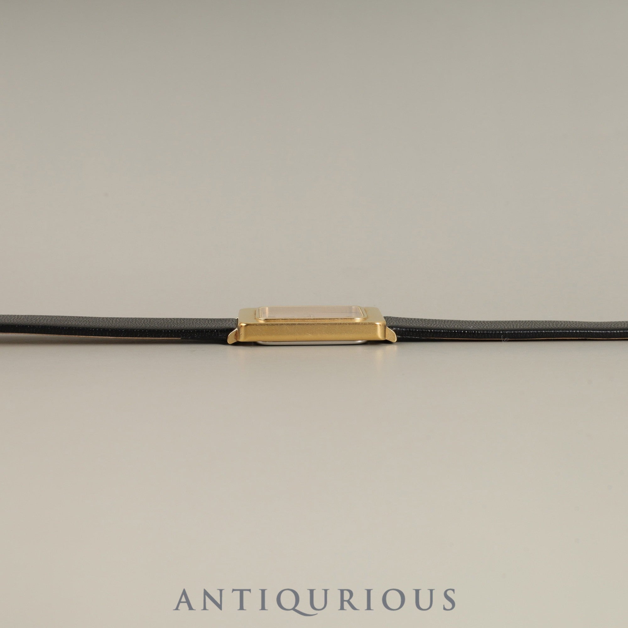 Omega De Ville 595.0084 Quartz Cal.976.001 GP Leather Third-party buckle Gold stripe dial Box Warranty Overhauled
