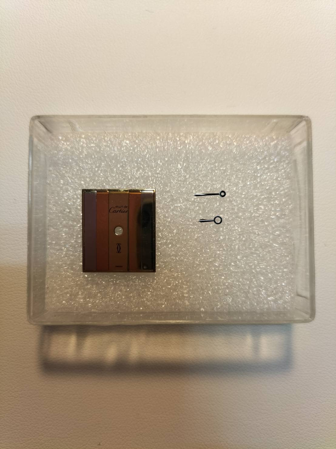 カルティエ マストタンク SM 手巻き Cal.78-1 SV925 革 純正ピンバックル(GP)ストライプトリニティ文字盤(SWISS表記) オーバーホール済み 新品仕上げ済み