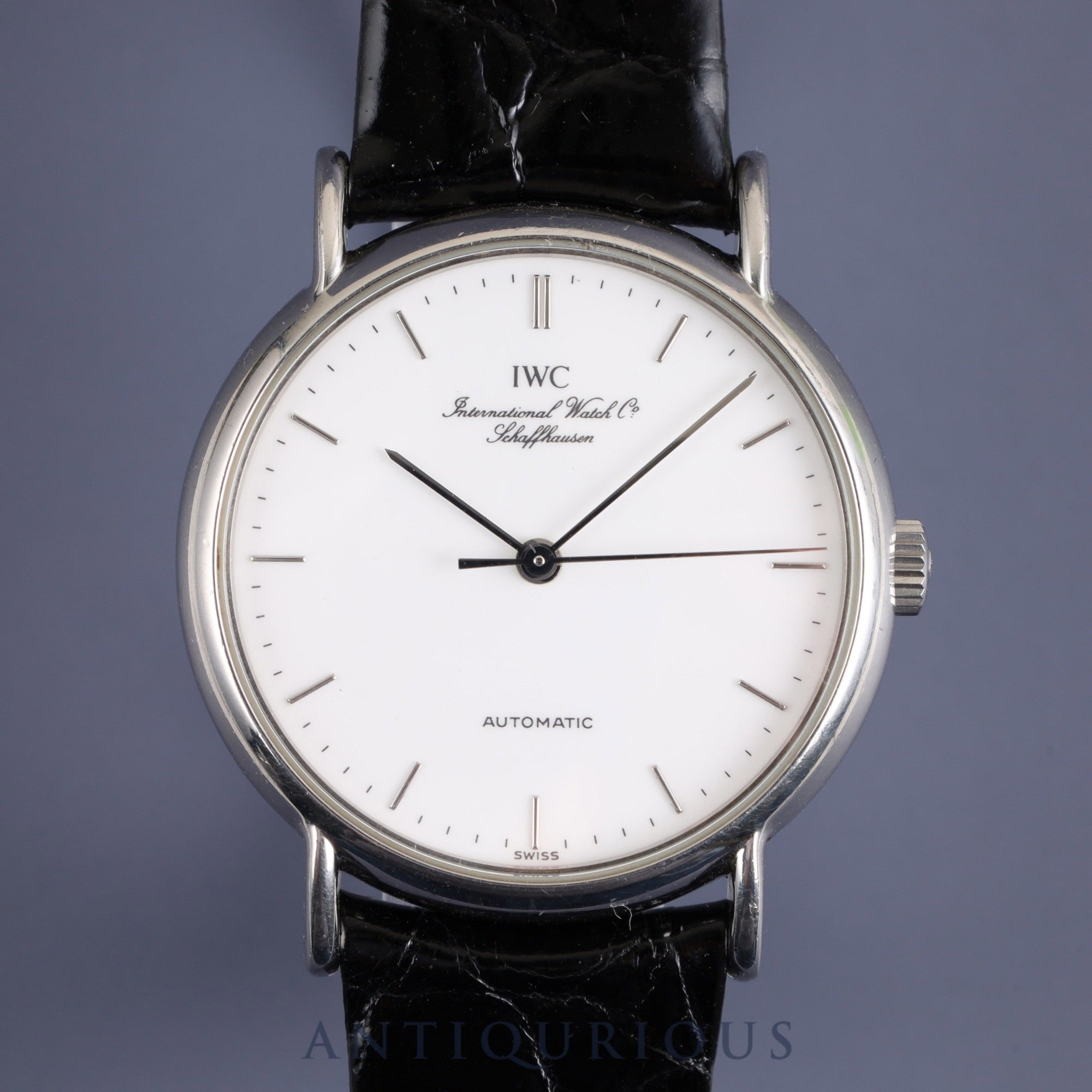 IWC ポートフィノ IW351403 自動巻き SS 革 社外尾錠(SS)ホワイト文字盤 オーバーホール済み アイダブリュシー