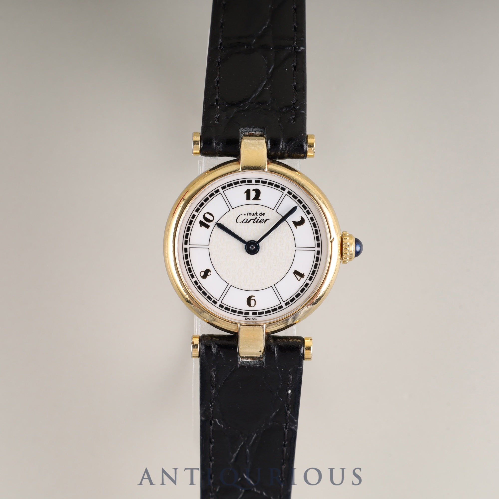 Cartier Must Vendôme VLC SM 1851 Quartz Cal. 690 SV925 Leather Genuine Buckle (GP) Arabic CC Dial Box Warranty (1998) Overhauled