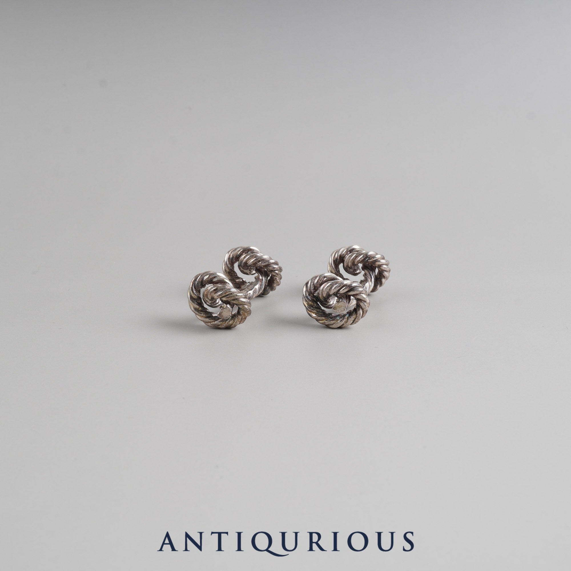 Hermes Cufflinks Rope Motif SV925 Vintage
