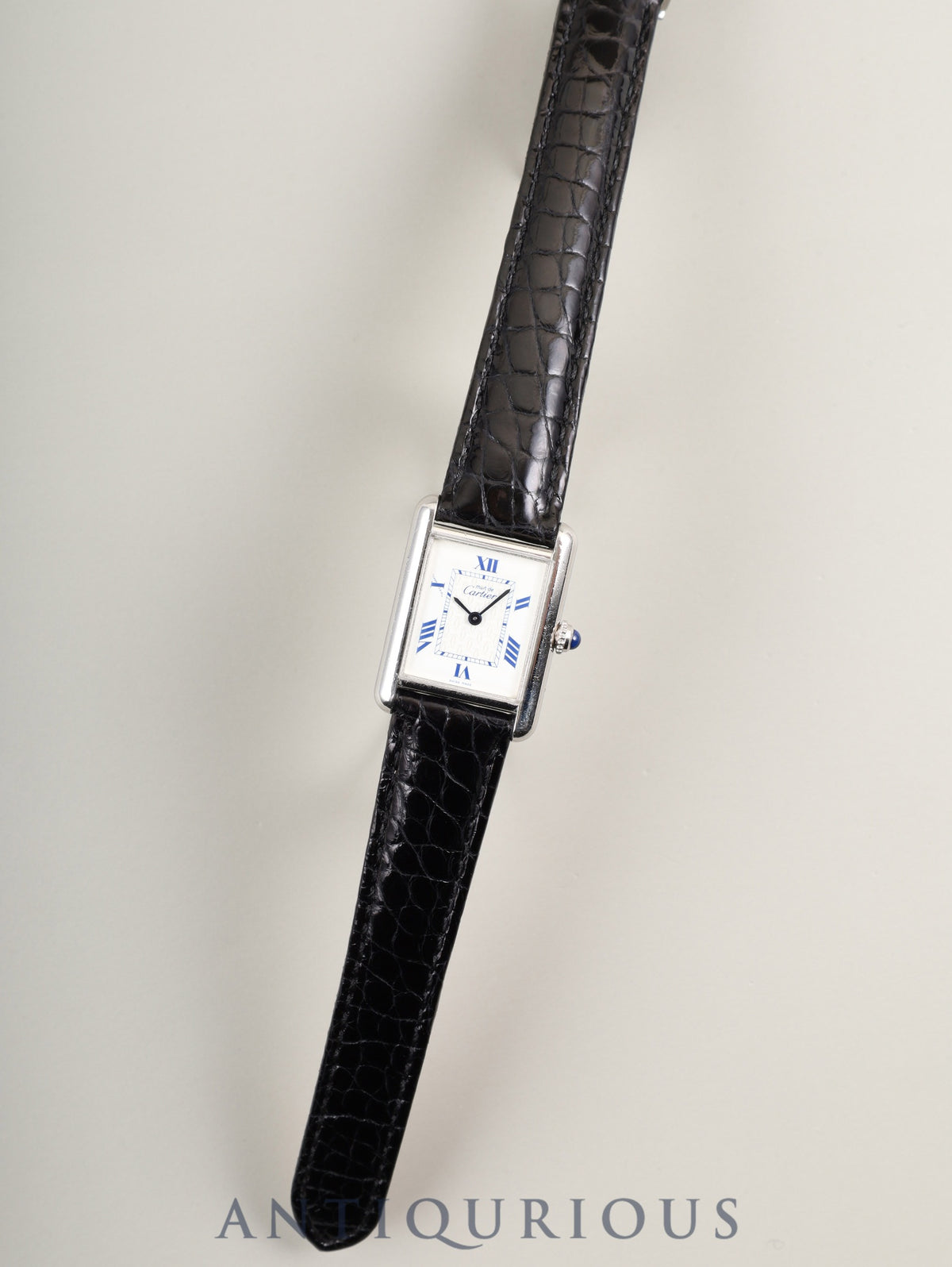 Cartier Must Tank MM W1014054 / 2416 Quartz SV925 Leather Genuine Deployant Buckle (SS) White Dial with Exploding Roman Numerals and Double C (SWISS MADE marking) Complete service done at Cartier boutique