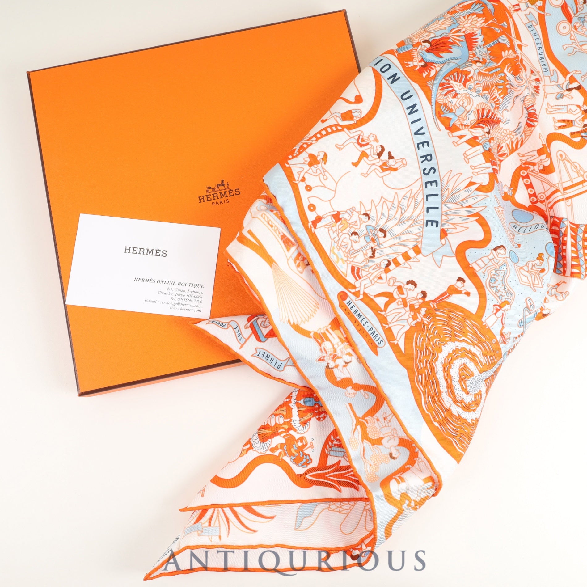 Hermes Scarf Carre 90 Exposition Universelle World's Fair Box Card