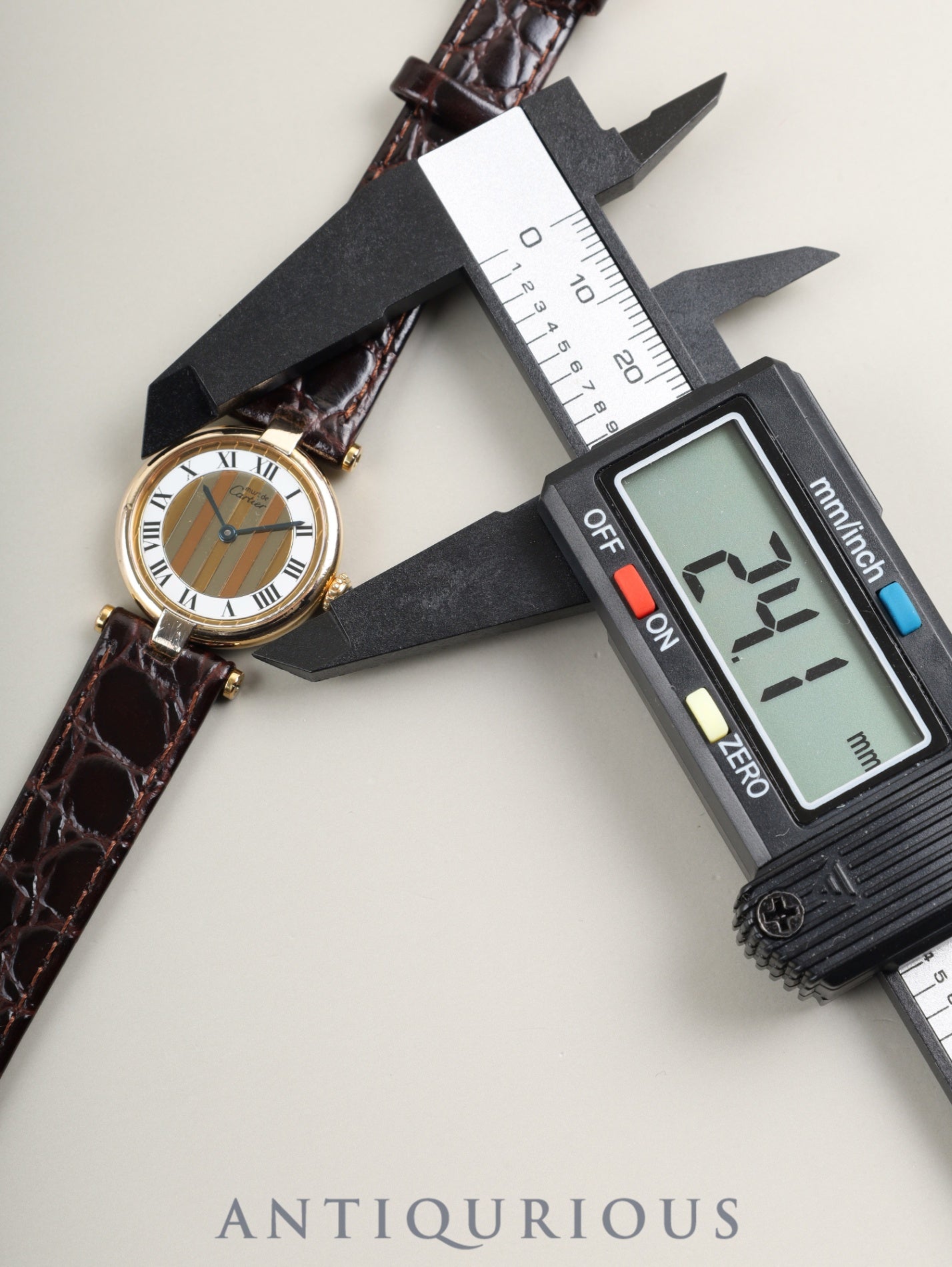 カルティエ マスト ヴァンドーム VLC SM 590004 クォーツ Cal.90 SV925 革 純正尾錠(GP) フロントトリニティ文字盤 オーバーホール済み