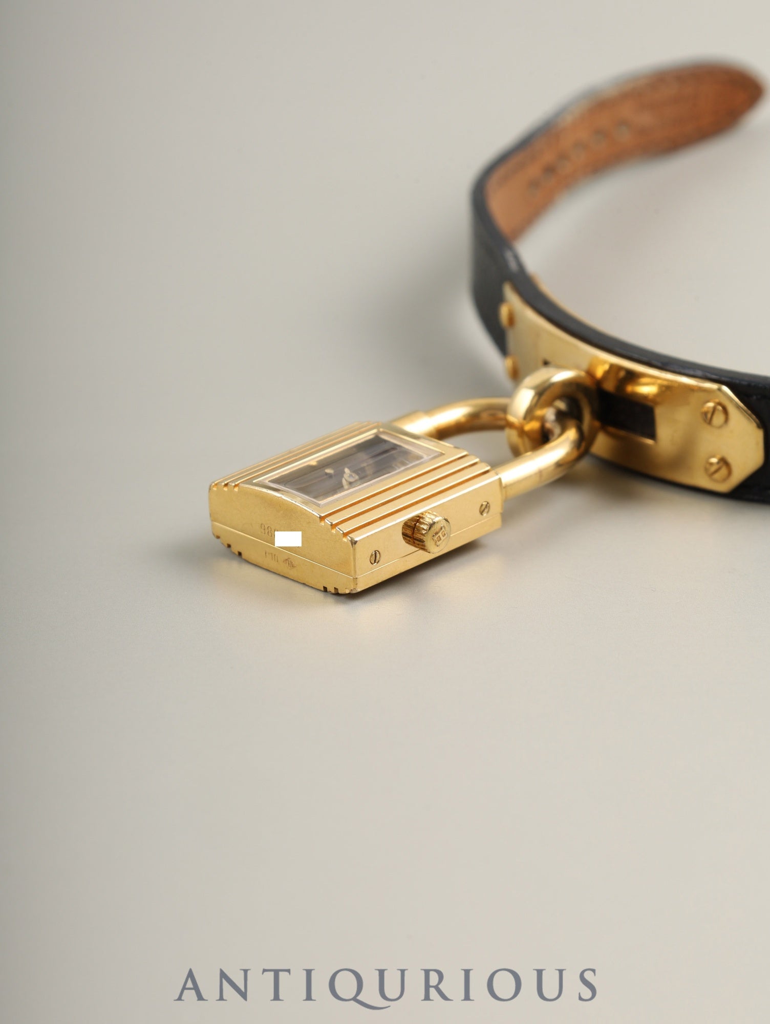 エルメス ケリーウォッチ KE1.201 クォーツ Cal.- GP 純正革ベルト(□B刻印:1998年 )純正ピンバックル(GP)オニキス文字盤 箱 冊子 保証書(無記載)オーバーホール済み