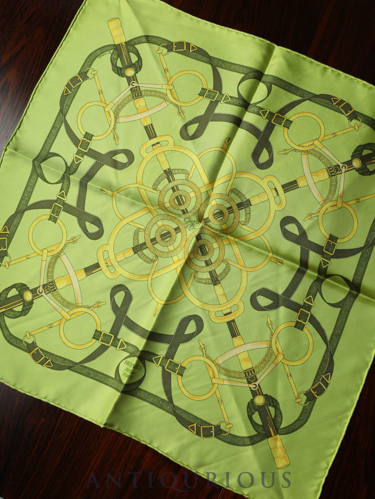 Hermes Scarf Carre 45 Eperon d'Or Golden Spur 100% Silk