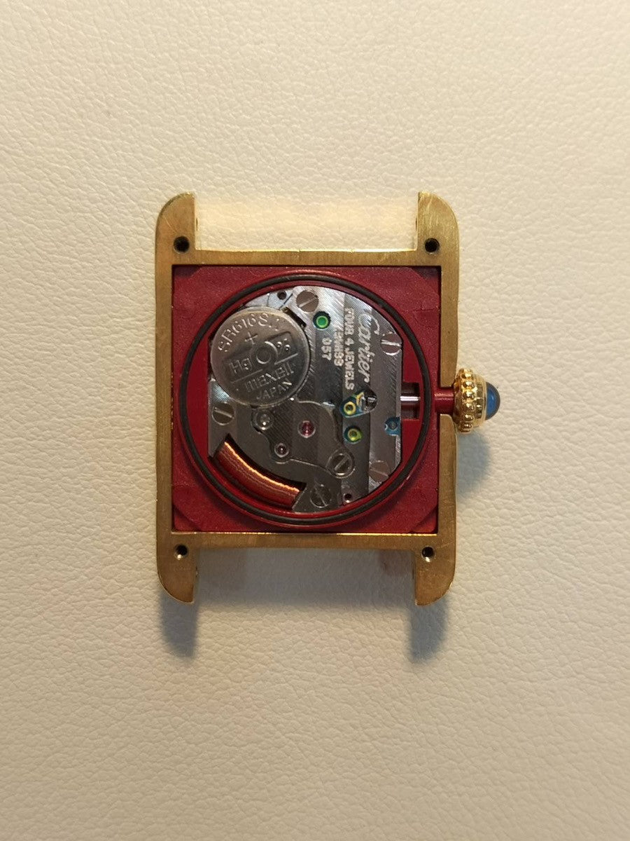 Cartier Must Tank SM 5057001 Quartz Cal.057 SV925 Leather Genuine D-Buckle (GP) Ivory Roman Dial (SWISS marking) Warranty (1989) Overhauled