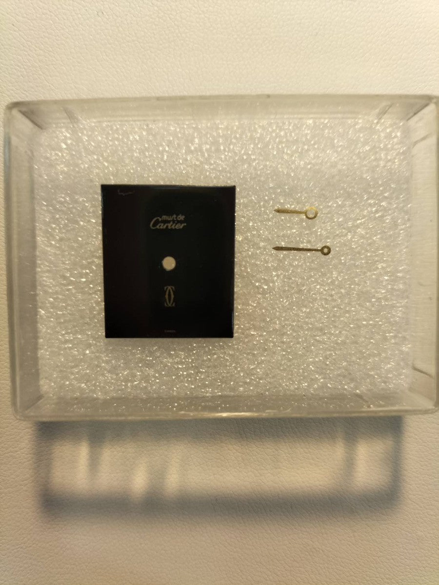 Cartier Must Tank LM Manual Winding Cal. 78-1 SV925 Leather Strap Genuine Buckle (GP) Onyx Dial Box Overhauled