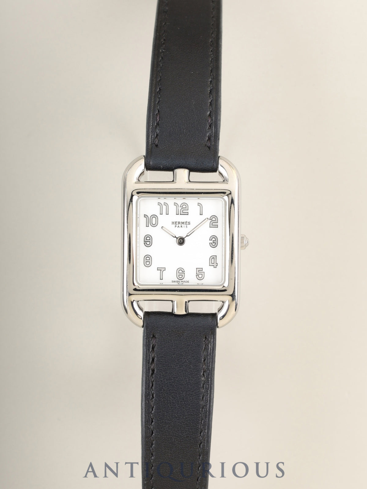 エルメス ケープコッド CC1.210a クォーツ Cal.976.001 SS 純正革ベルト(D刻印:2019年)純正ピンバックル(SS)ホワイトアラビア文字盤 箱 冊子 保証書(個人名記載あり)オーバーホール済み