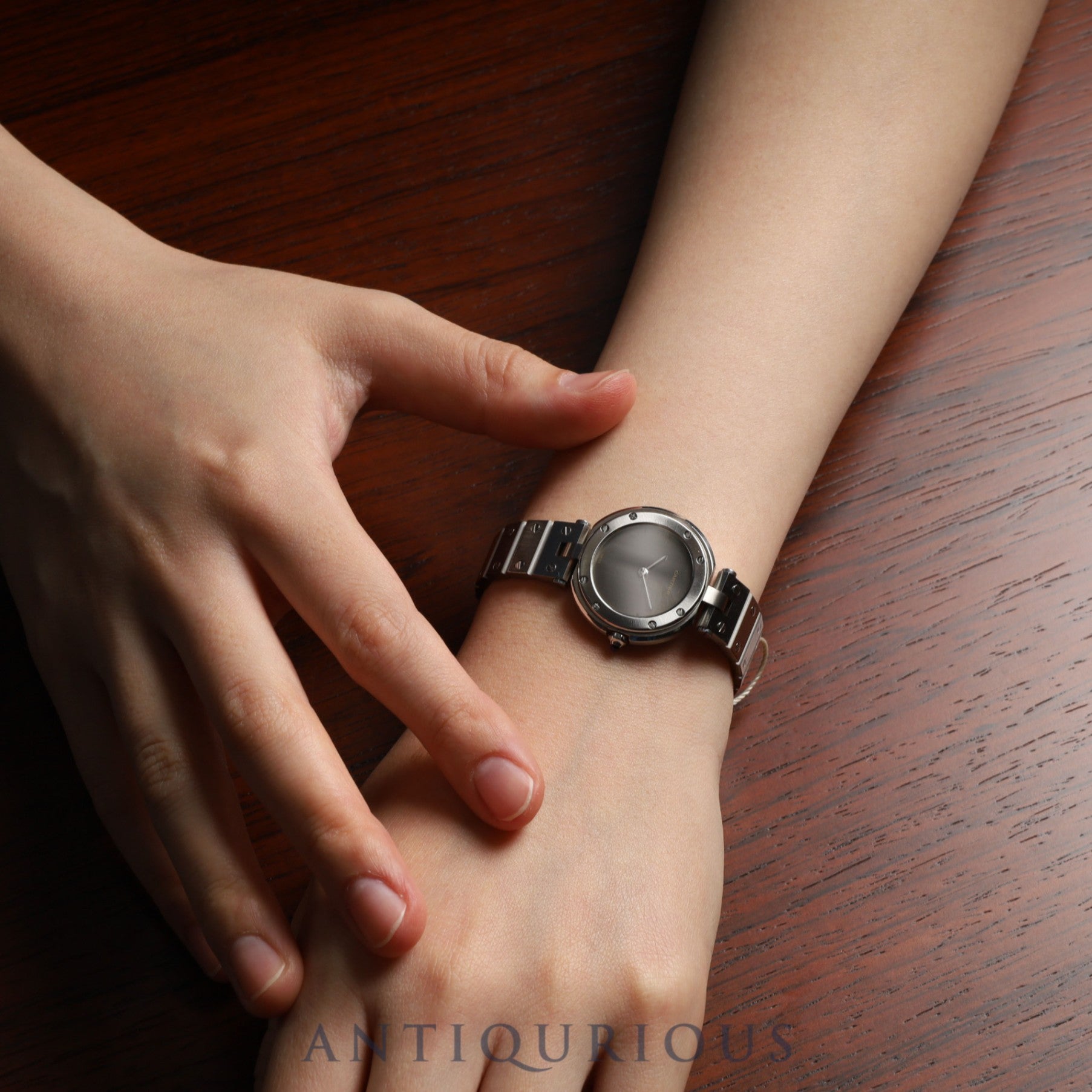 Cartier Santos Vendome SM 8192 Quartz SS SS Ghost (Gray) Dial Complete service (full maintenance) completed at Cartier boutique