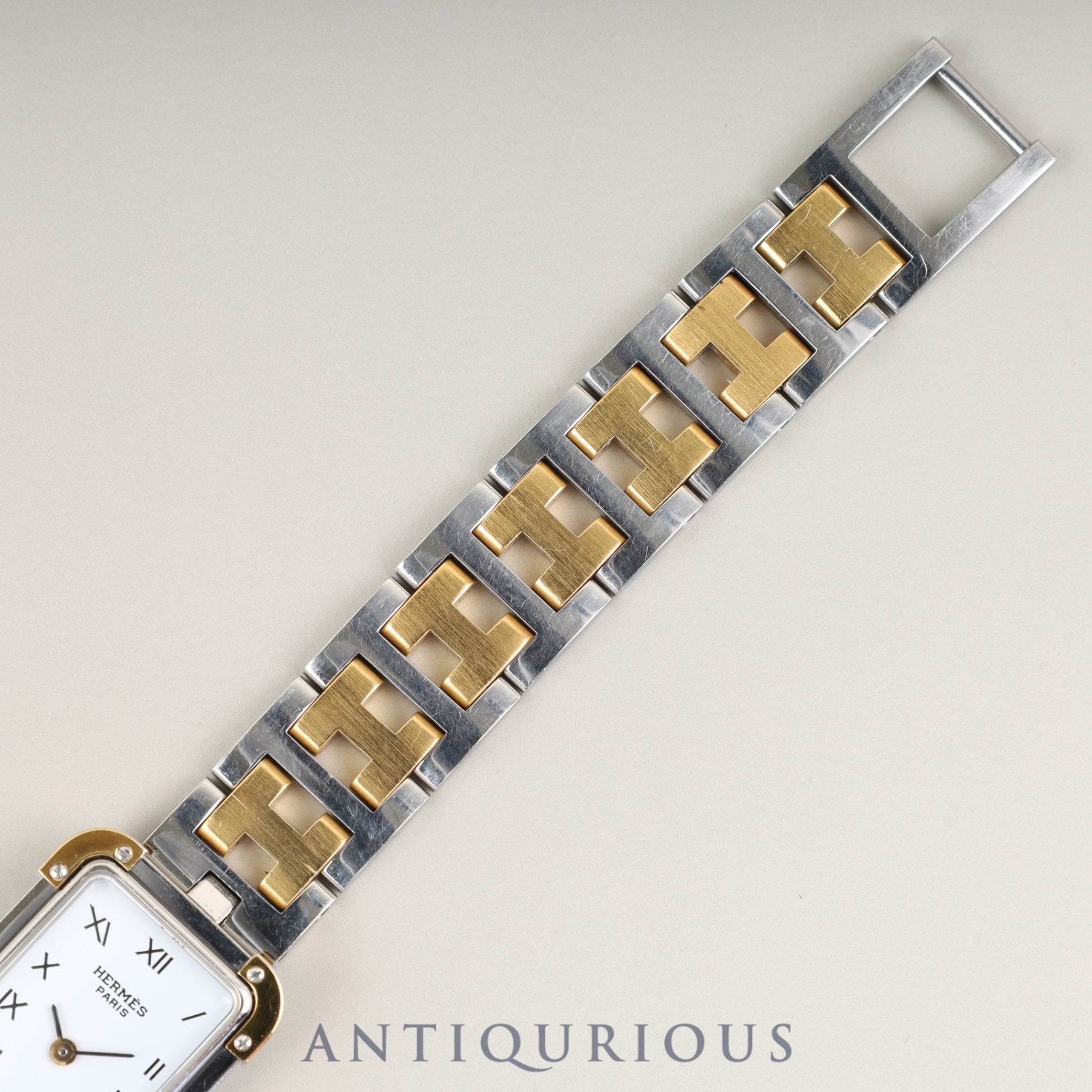 エルメス クロアジュール CR1.240 クォーツ Cal.976.001 SS/GP SS/GP ホワイト文字盤 オーバーホール済み