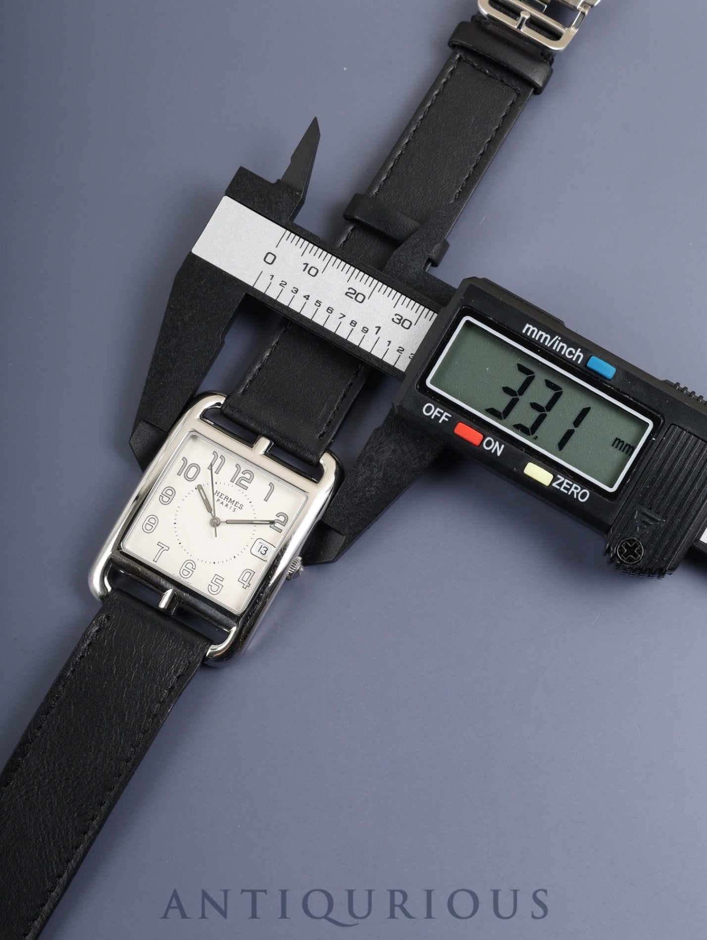 Hermes Cape Cod CC1.810 Quartz Cal.164111 Stainless Steel Leather Strap Original Buckle (Stainless Steel) Silver Arabic Dial Overhauled