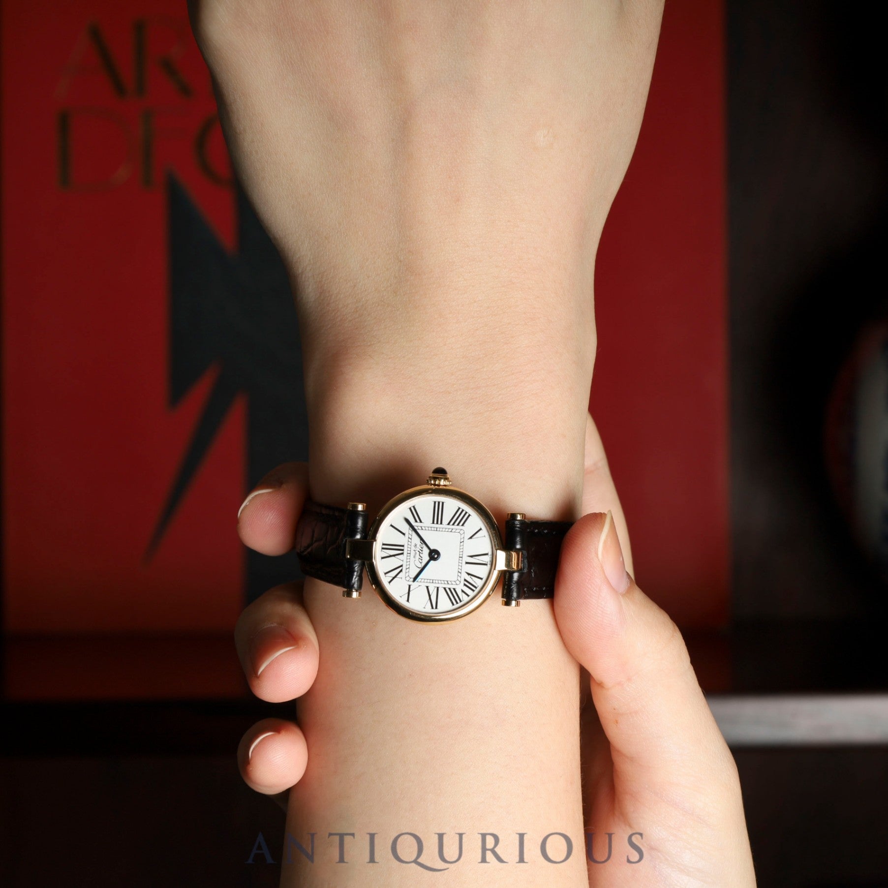 カルティエ マスト ヴァンドーム VLC SM 590004 クォーツ Cal.690 SV925 革 純正Dバックル(GP) オパラン文字盤 オーバーホール済み