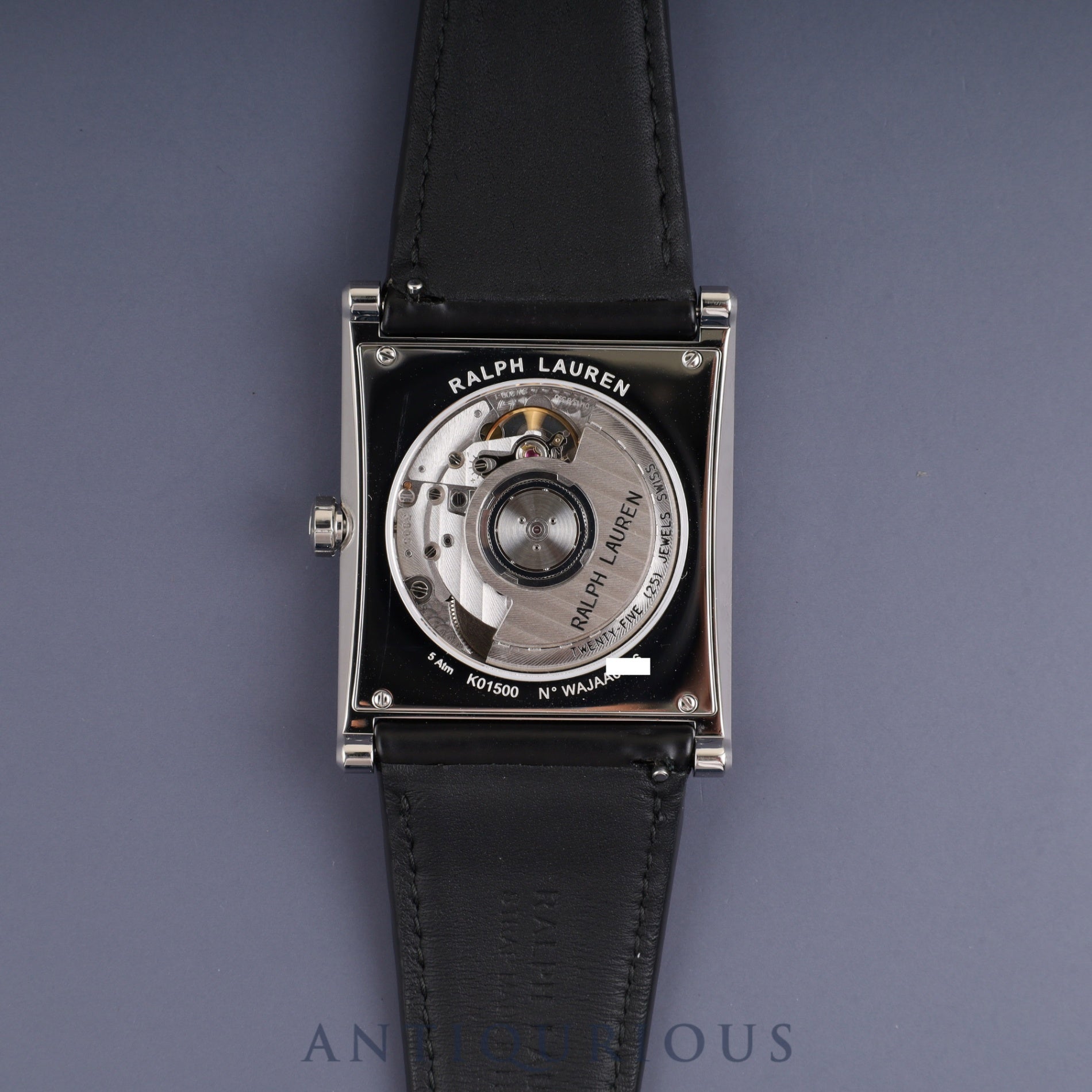 Ralph Lauren Slim Classic 867 K01500 Automatic Caliber RL300-1 Stainless Steel Leather Strap with Genuine Stainless Steel Buckle, Black Dial, Box, Warranty (2024) Overhauled