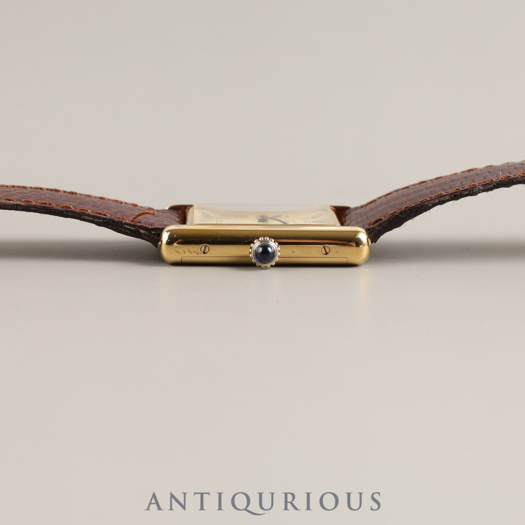 Cartier Manual Winding Cal.78-1 SV925 Genuine Leather Strap Genuine Buckle (GP) Ivory Roman Dial Box Overhauled