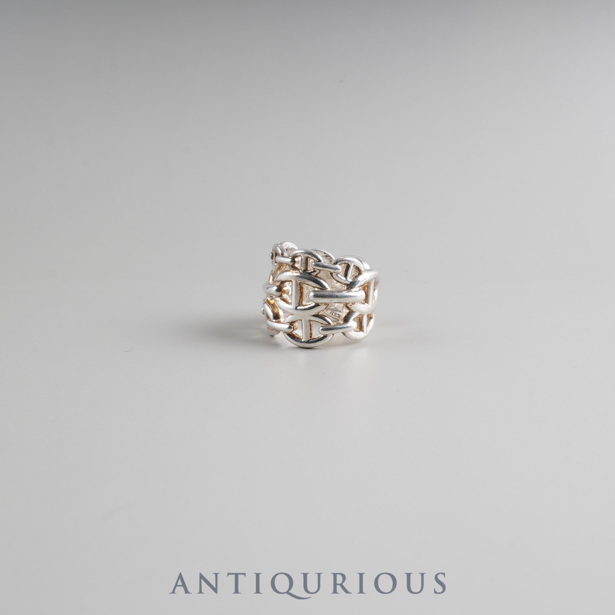 Hermes Chaine d'Ancre Enchaine GM Ring, Sterling Silver #55, Box, 22nd Anniversary