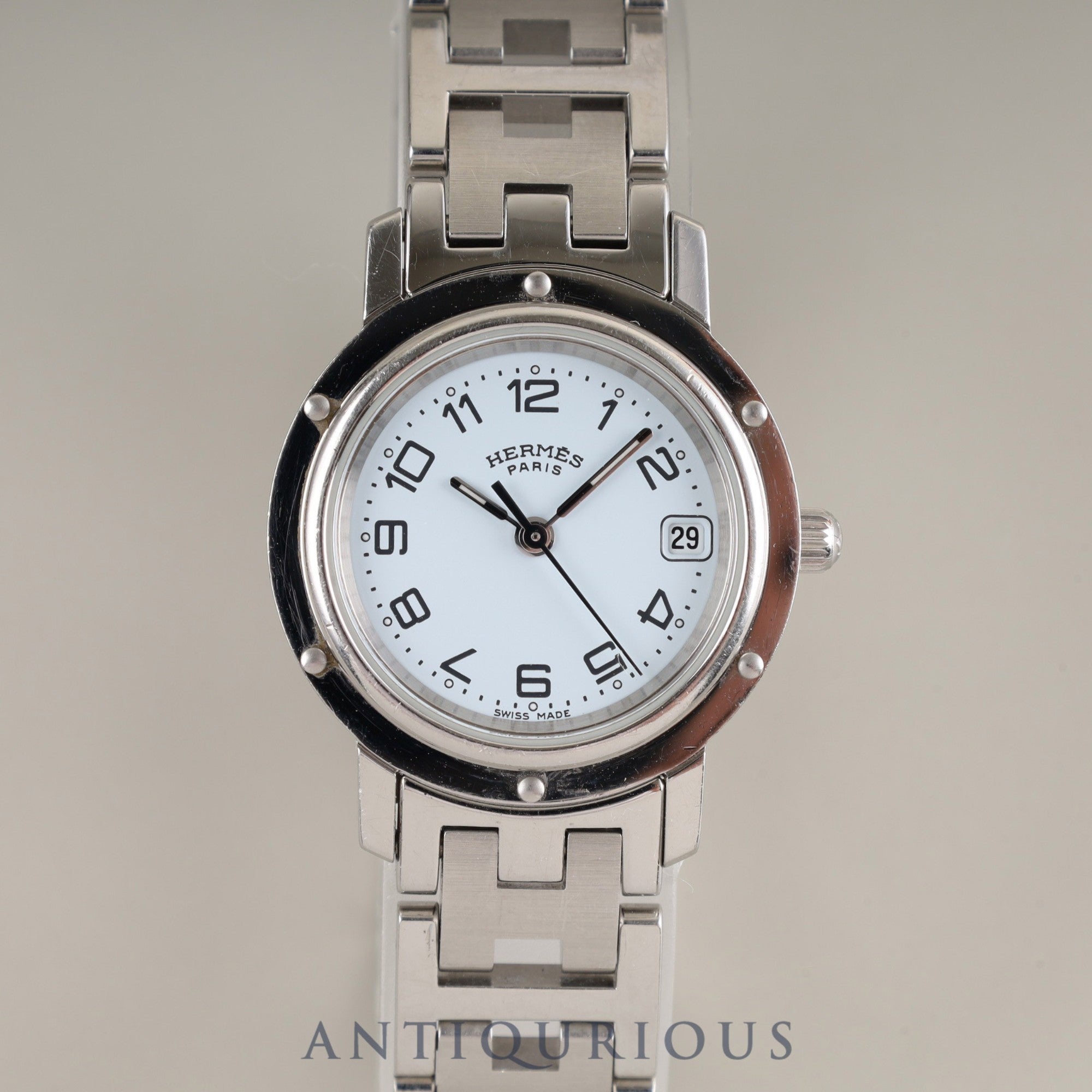 Hermes Clipper CL4.210 Quartz SS SS White Arabic Dial Overhauled