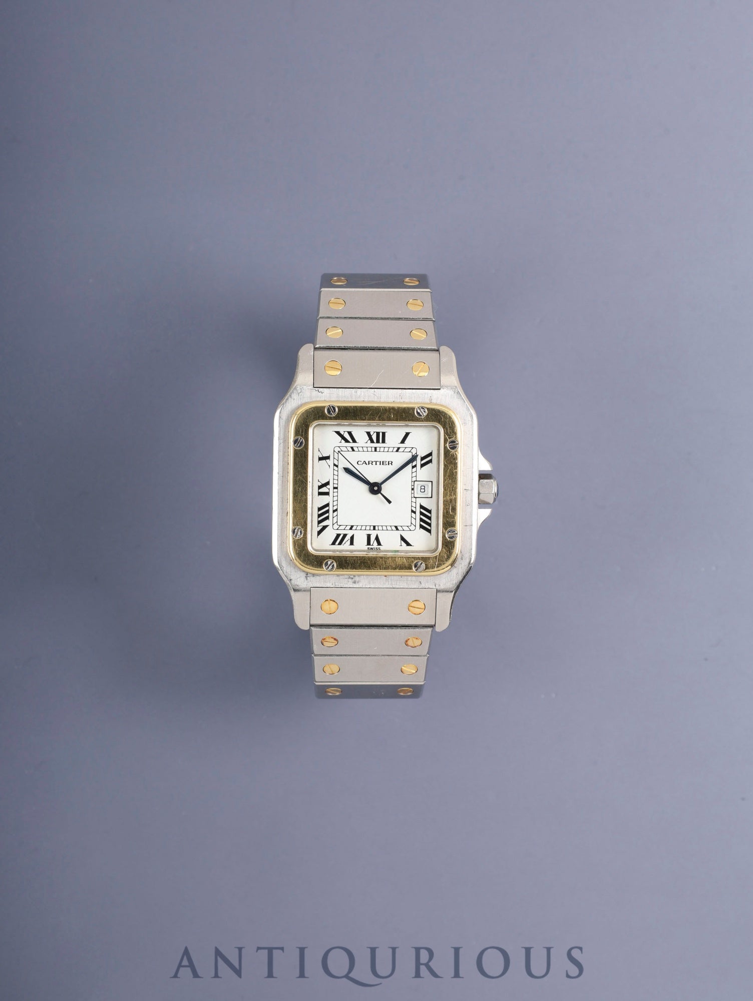 Cartier Santos Carrée LM 2961 Automatic Cal.2671 SS/YG SS/YG White Roman Dial (SWISS marking) Box Warranty (blank) Booklet Overhauled