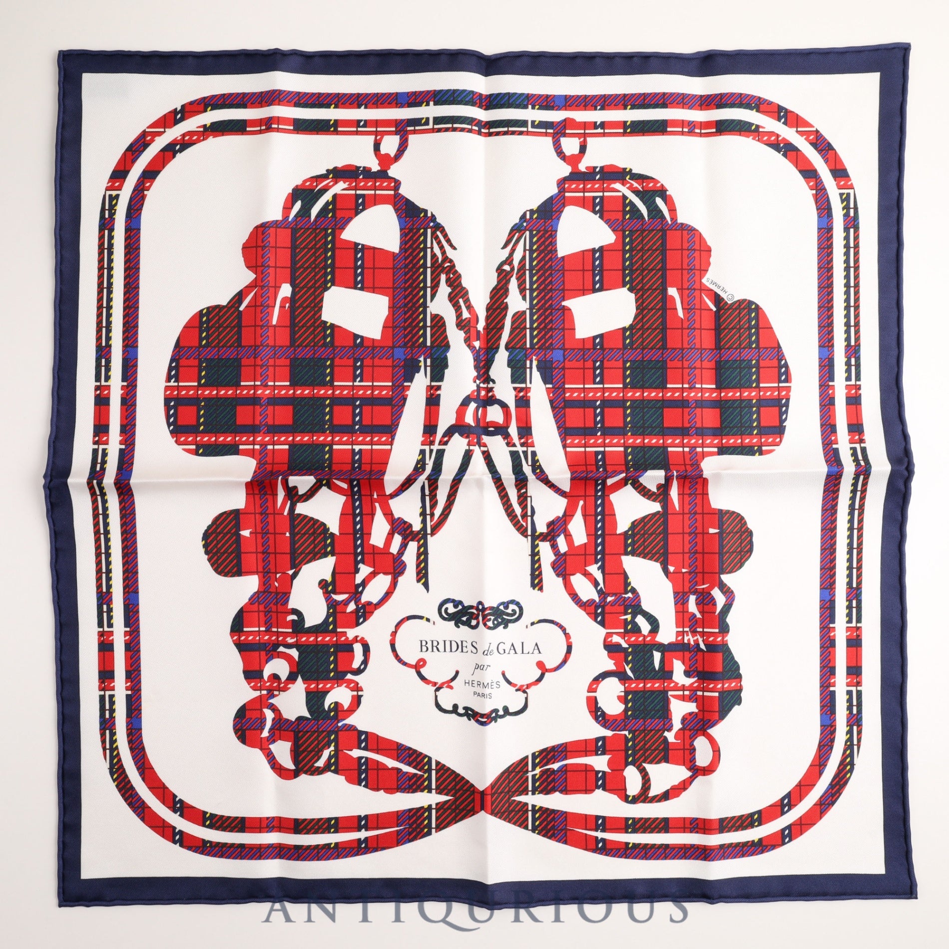 Hermes Scarf Carre 45 BRIDES de GALA Ceremonial Horseshoe 100
