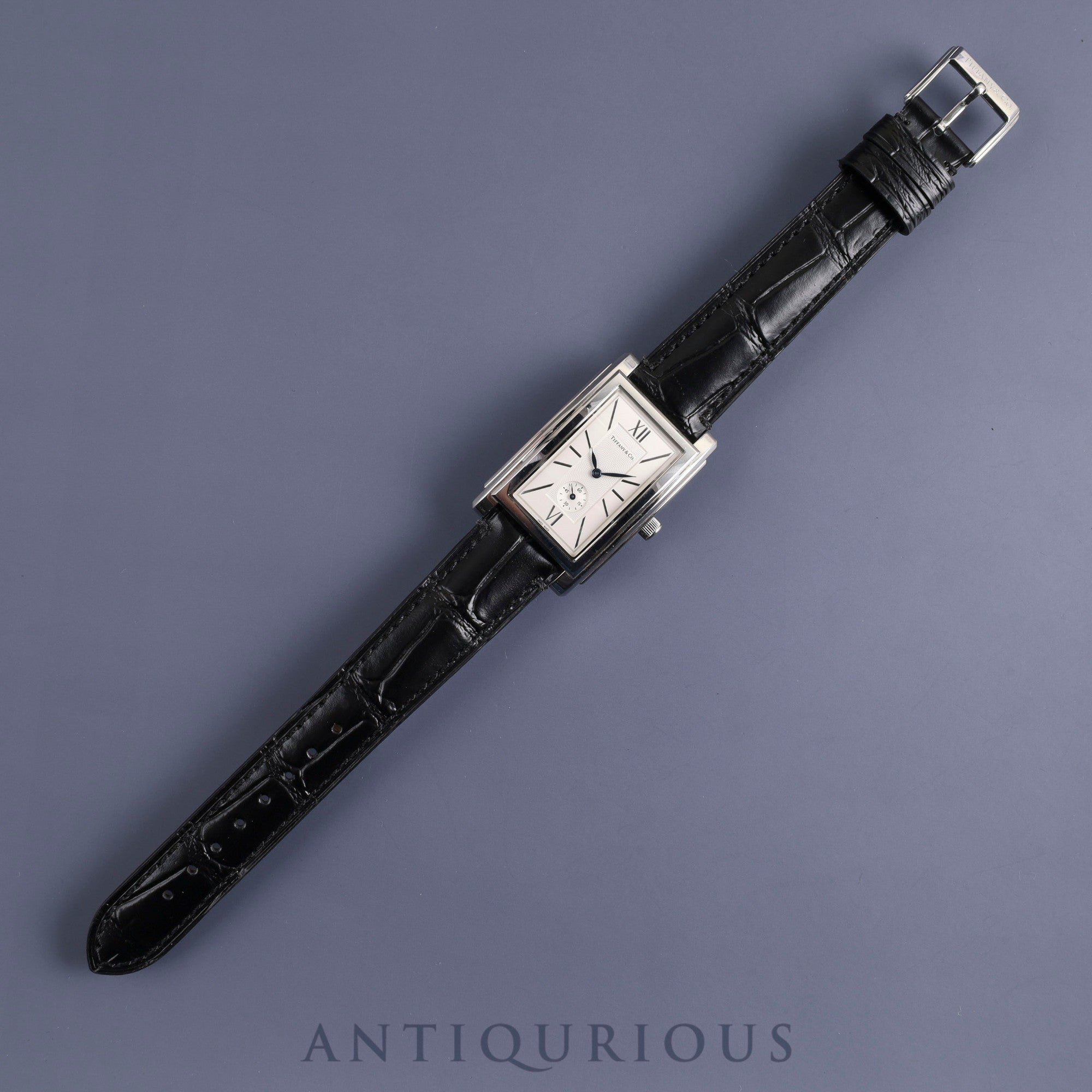 ティファニー グランドスモールセコンド Z0030.13.10A21A40A クォーツ Cal.980.163 SS 革 純正尾錠(SS)ホワイト文字盤 箱 保証書(2018年) オーバーホール済み