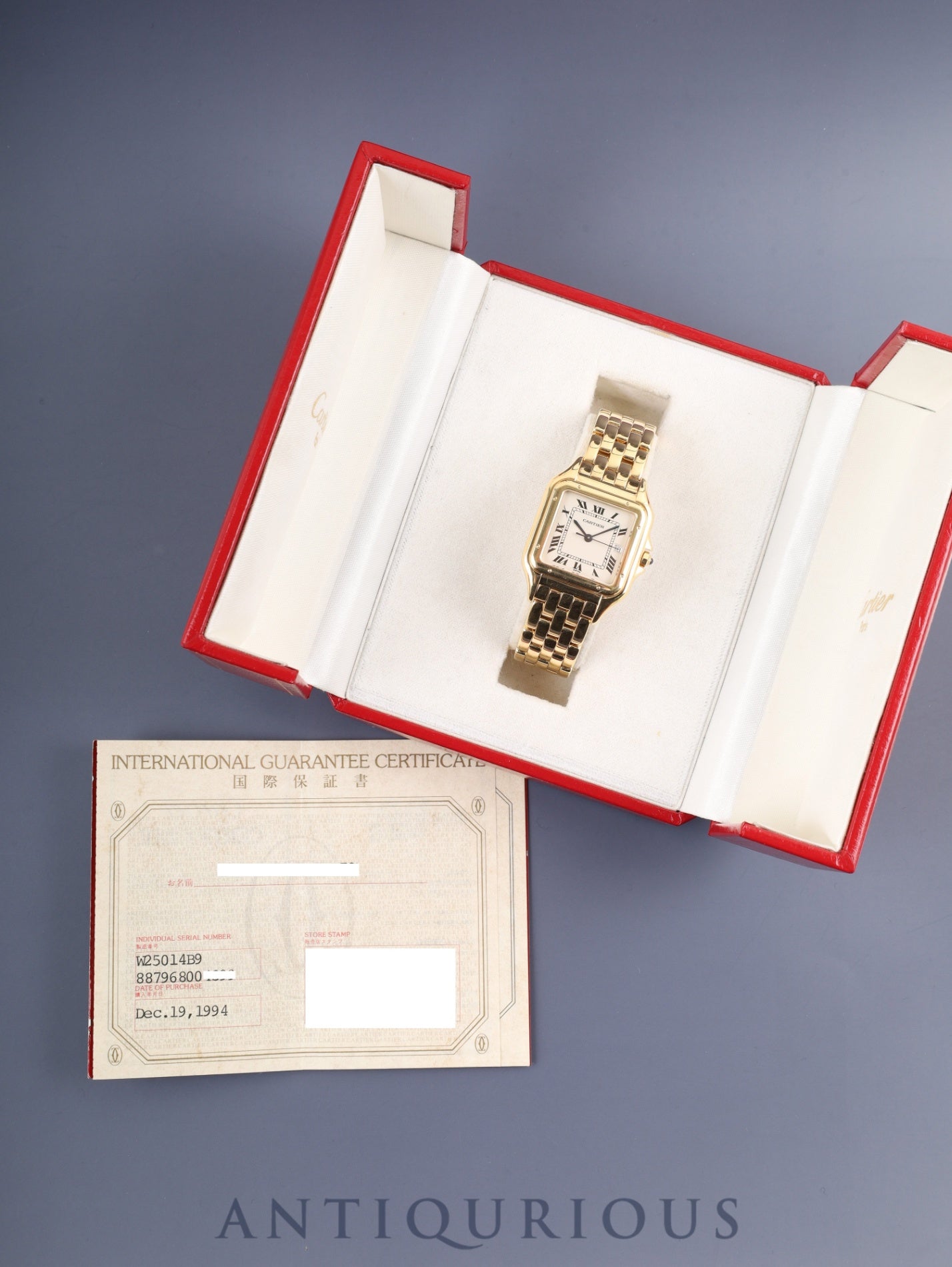 カルティエ パンテール LM W25014B / 887968 クォーツ Cal.687 18K 18K ホワイトローマン文字盤 箱 保証書(1994年)オーバーホール済み